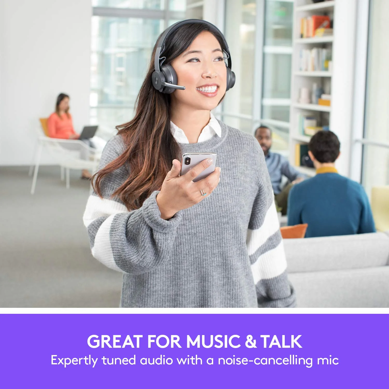 Logitech Zone Wireless Certified for Microsoft Teams Bluetooth Headset, Graphite - Image 5