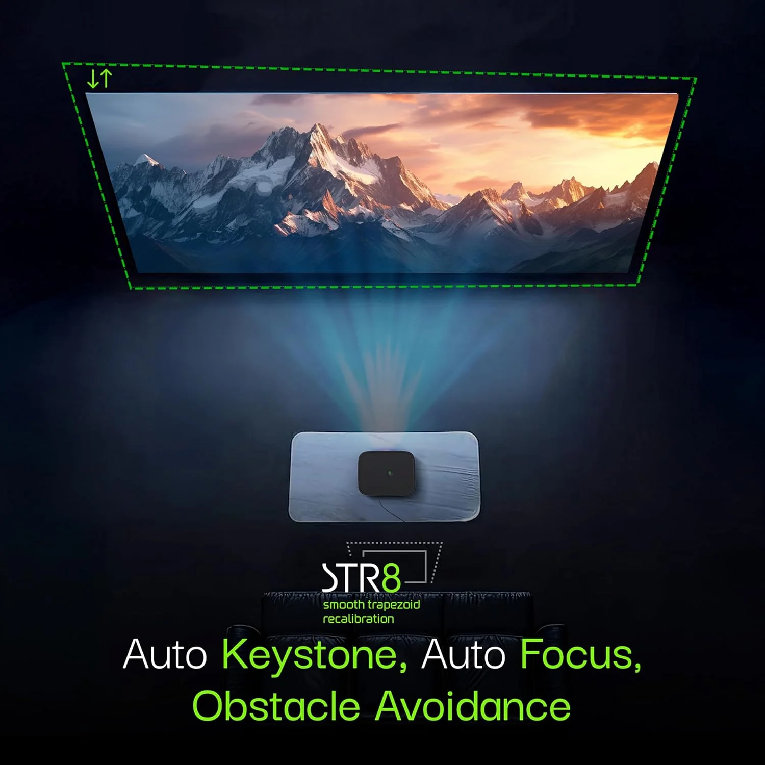 Lumio Arc 5 Projector | Official Google TV & Netflix | 1080p Full HD | 4K Downscaling via HDMI | 200 ANSI Lumens | 100" Screen | Auto Keystone, Obstacle Avoidance | Dolby Audio | Bluetooth Speaker - Image 10
