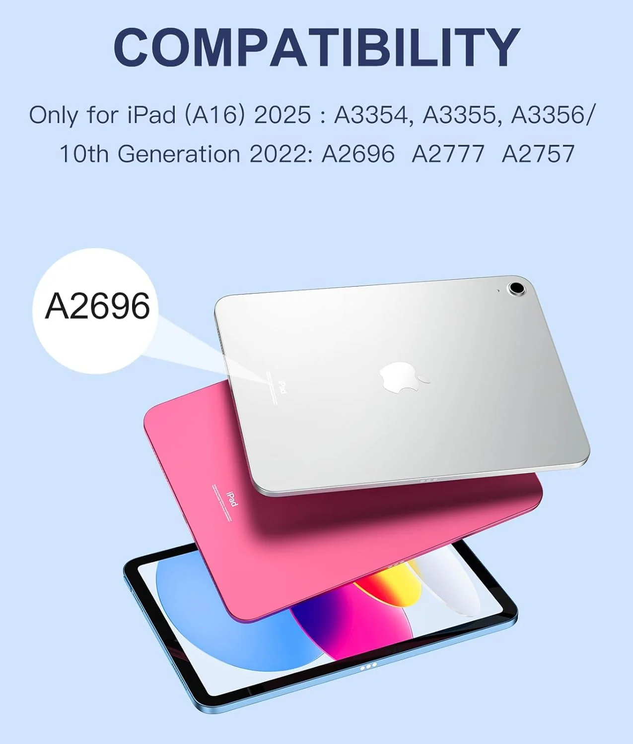 Magic Style Keyboard Case for iPad 10th Gen 10.9 inch 2022, New iPad 11th Gen (A16,2025) with 3 Level Brightness Backlit, All Gesture Touchpad, Floating Cantilever Design, LED Display, Magnetic Cover (White) - Image 3