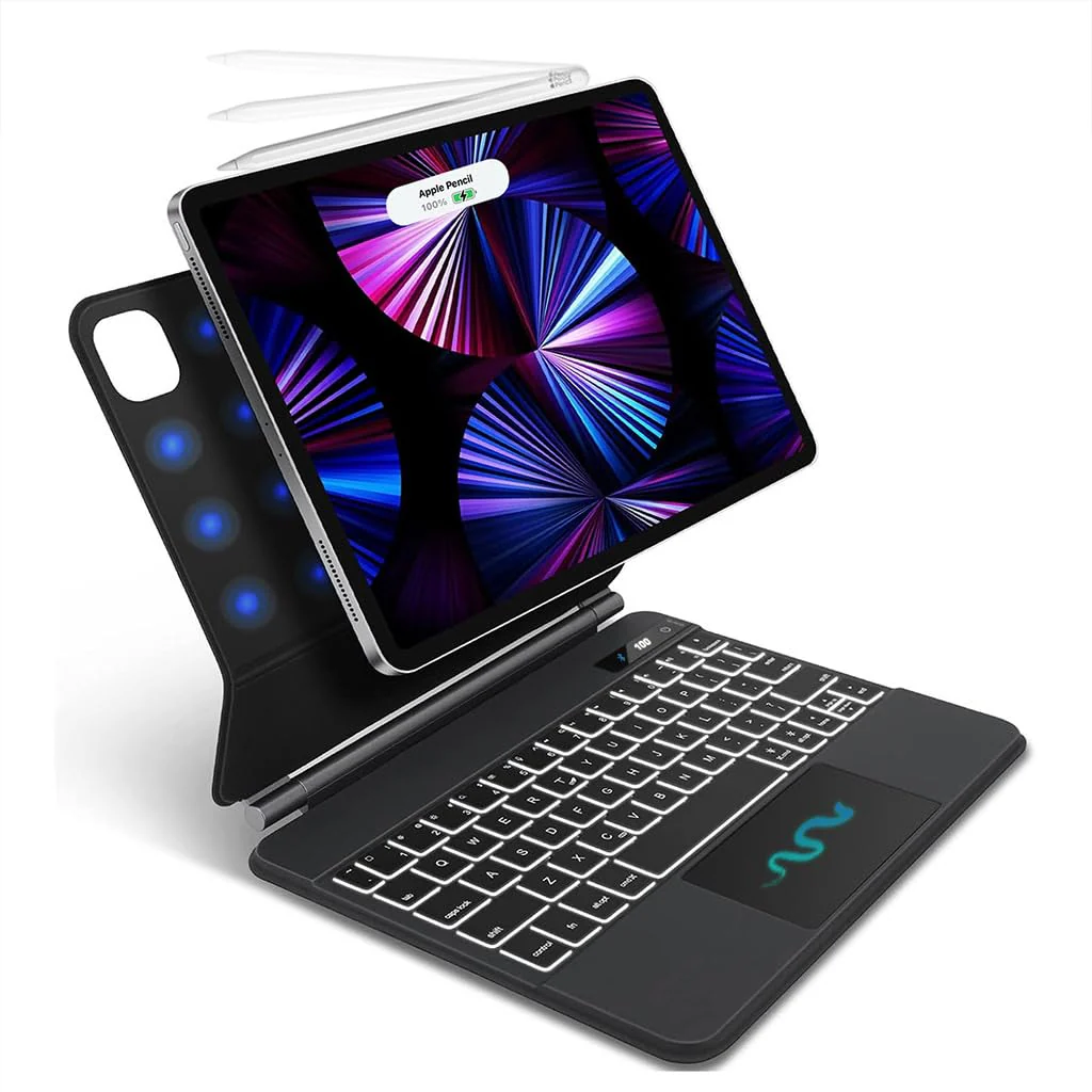 Magic Style Keyboard Case for iPad 10th Gen 10.9 inch 2022, New iPad 11th Gen (A16,2025) with 3 Level Brightness Backlit, All Gesture Touchpad, Floating Cantilever Design, LED Display, Magnetic Cover (White) - Image 9