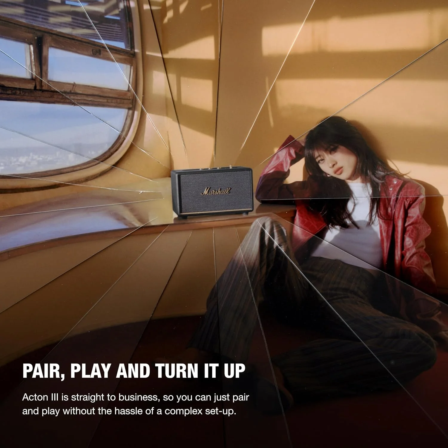 Marshall Acton III Wired Connectivity Stereo Home Speakers with Bluetooth 5.2 & RCA or 3.5mm Input – Black - Image 3