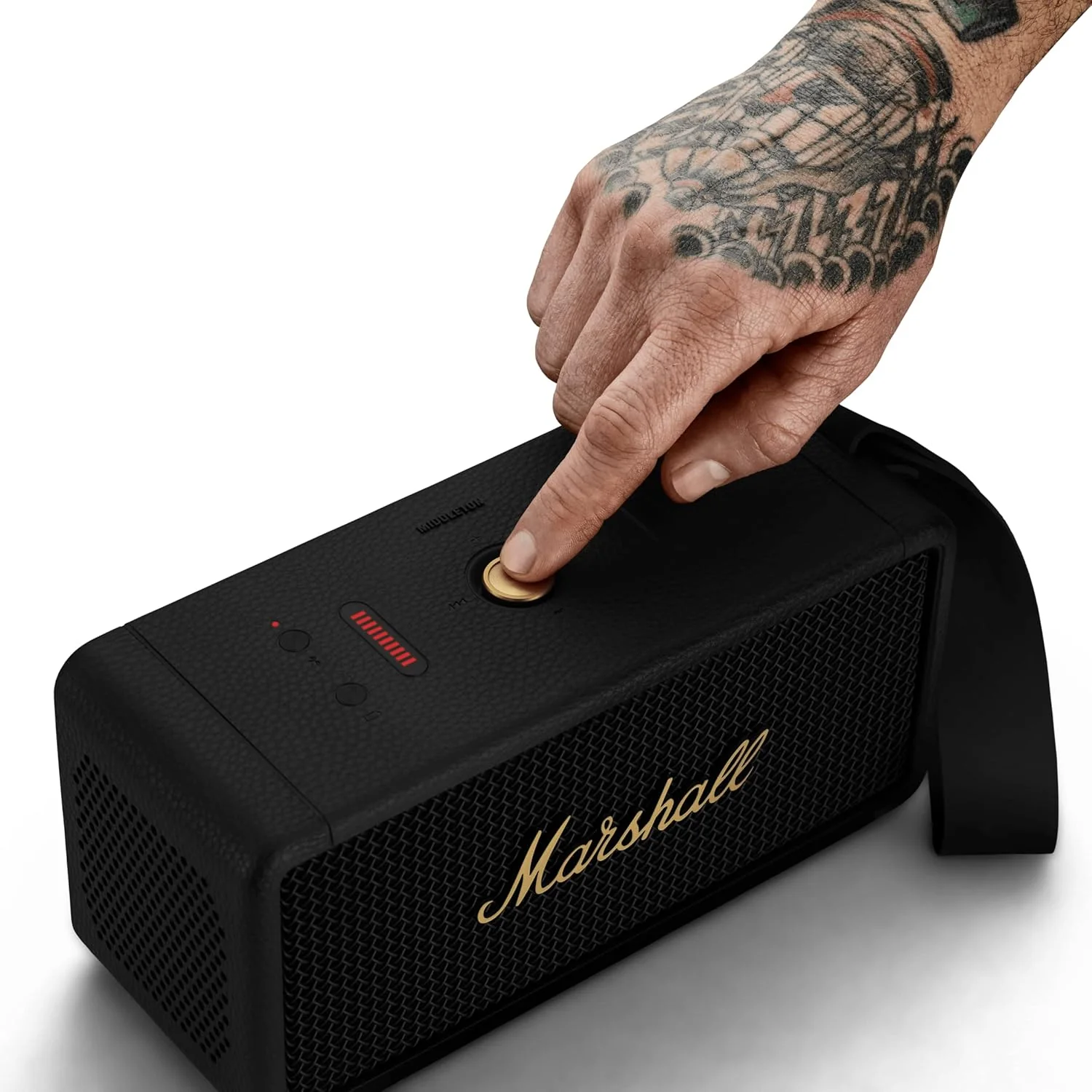 Marshall Middleton Portable Bluetooth Speaker with 20+ Hours of Portable Playtime, 360° Sound, Dust & Waterproof (IP67) - Black & Brass - Image 7