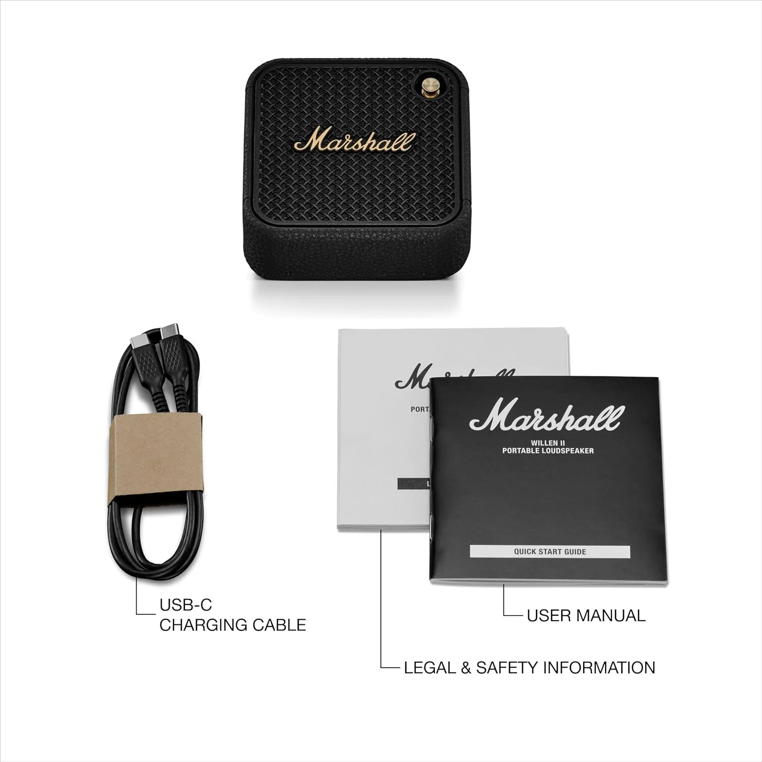 Marshall Willen II Portable Bluetooth Speaker with 17+ Hours of Portable Playtime, Dust & Waterproof (IP67) - Black & Brass - Image 10