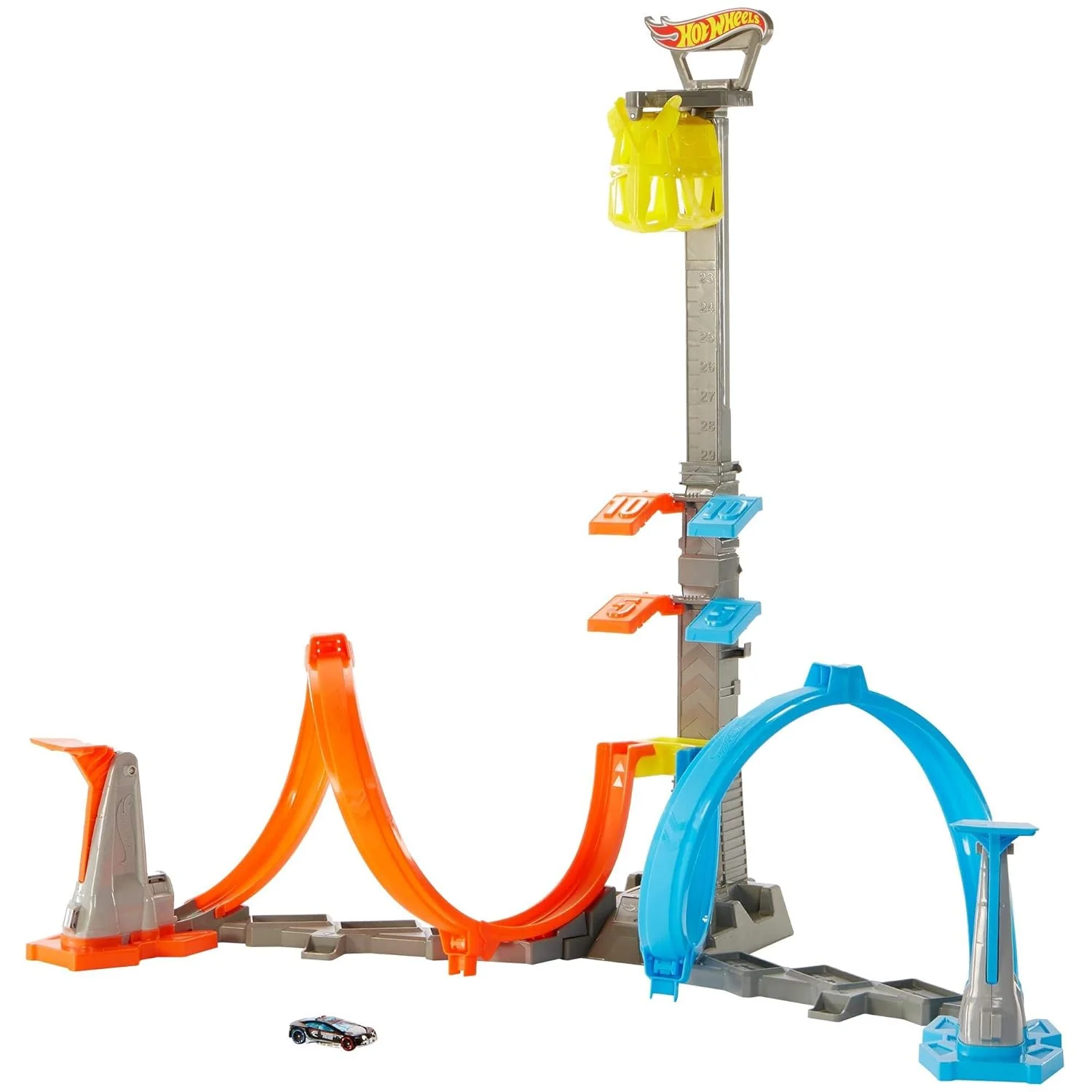 Mattel Hot Wheels Loop & Launch Track Set for Kids 5-10 Years Old with Adjustable 2-Foot-Tall Winner S Cage, Spiral Loop, & Point Panels, Simple Set-Up & Collapsible for Easy Storage - Image 2