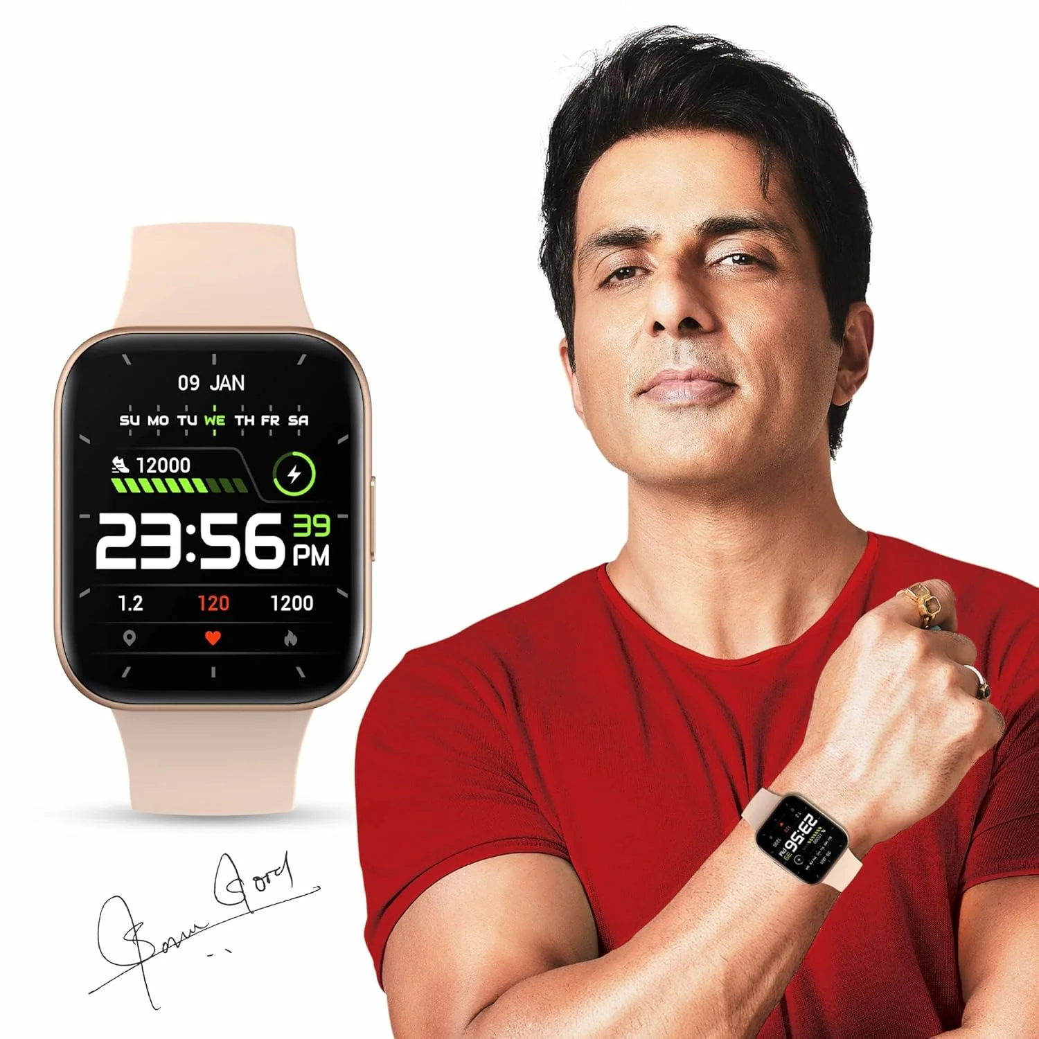 Maxx SX25 Ace Smartwatch - 1.69" Display, Bluetooth, 100+ Sports Modes, Health Suite, Voice Assistance, Includes 2 Bonus Straps (Rose Glod) - Image 8