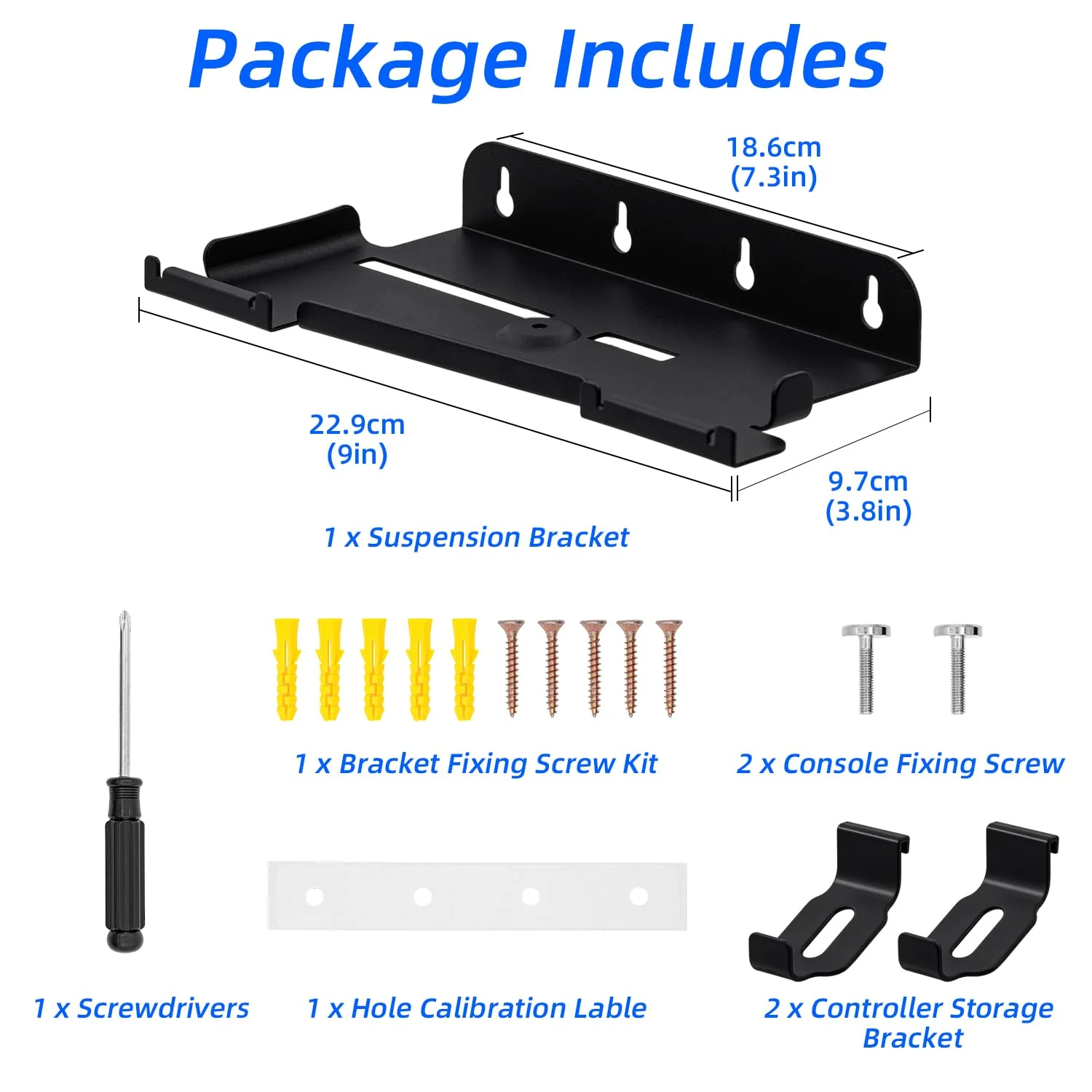 Mcbazel Wall Mount Kit for PS5 Slim Disc and Digital Edition Only, Wall Mount Stand with Controller Holder, Wall Mount Vertical Stand for PS5 Slim Console - Black - Image 9
