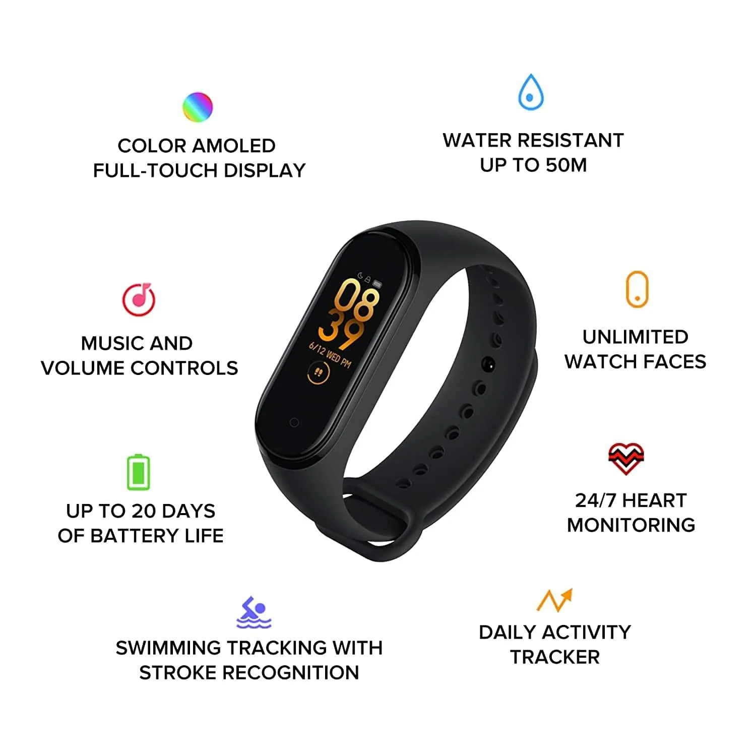 Mi Smart Band 4- India's No.1 Fitness Band, Up-to 20 Days Battery Life - Image 2