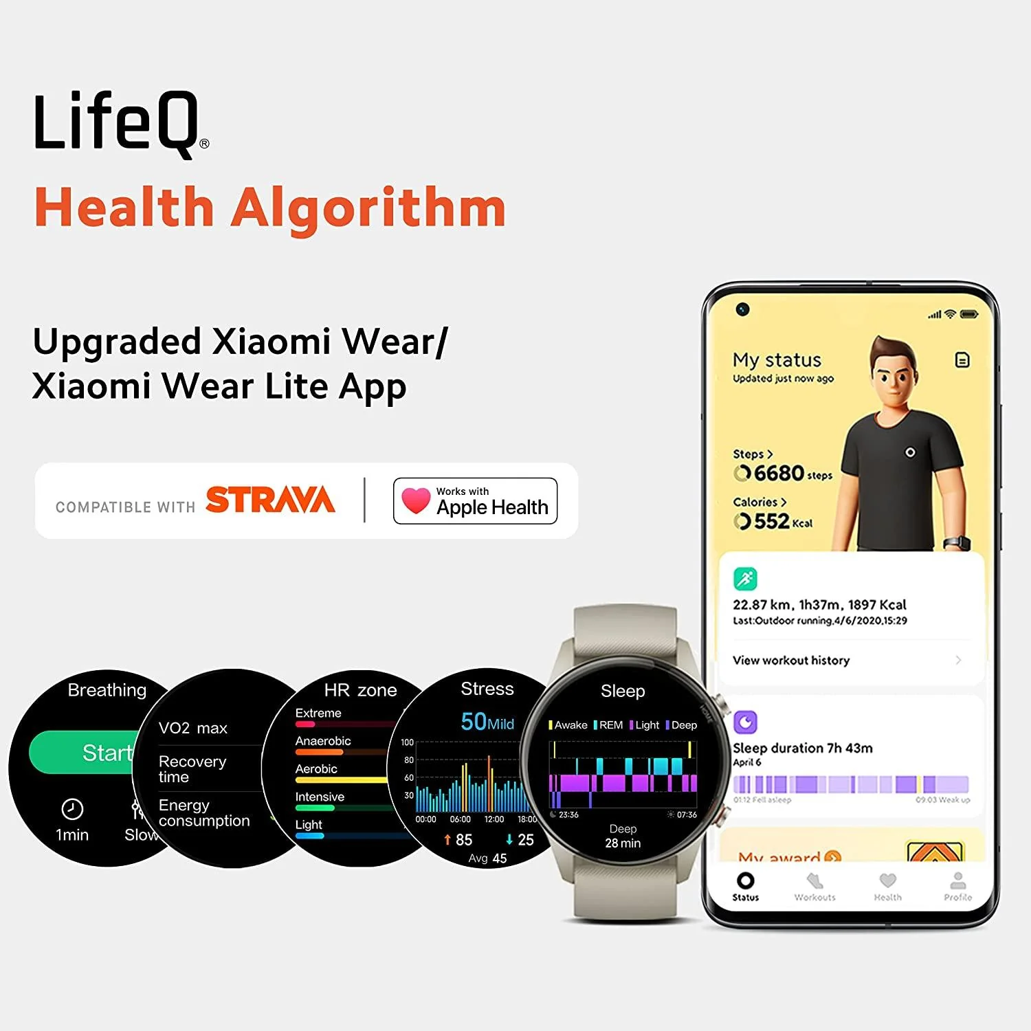 Mi Watch Revolve Active (Beige) - 1.39" AMOLED Display, SpO2, GPS and Sleep Monitor, Alexa Built-in, 117 Sports Mode, Personalized Watch Faces, 2 Weeks Battery Life, Music and Camera Control - Image 7