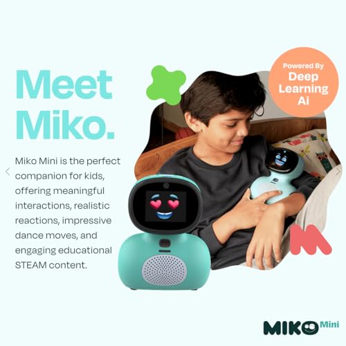 Miko Mini with 2 Years Free Max: AI Robot for Kids | Fosters STEAM Learning & Education | Packed with Games, Dance, Singing | Child-Safe Conversational Learning | Ideal Gift for Boys & Girls 5+ Blue - Image 2