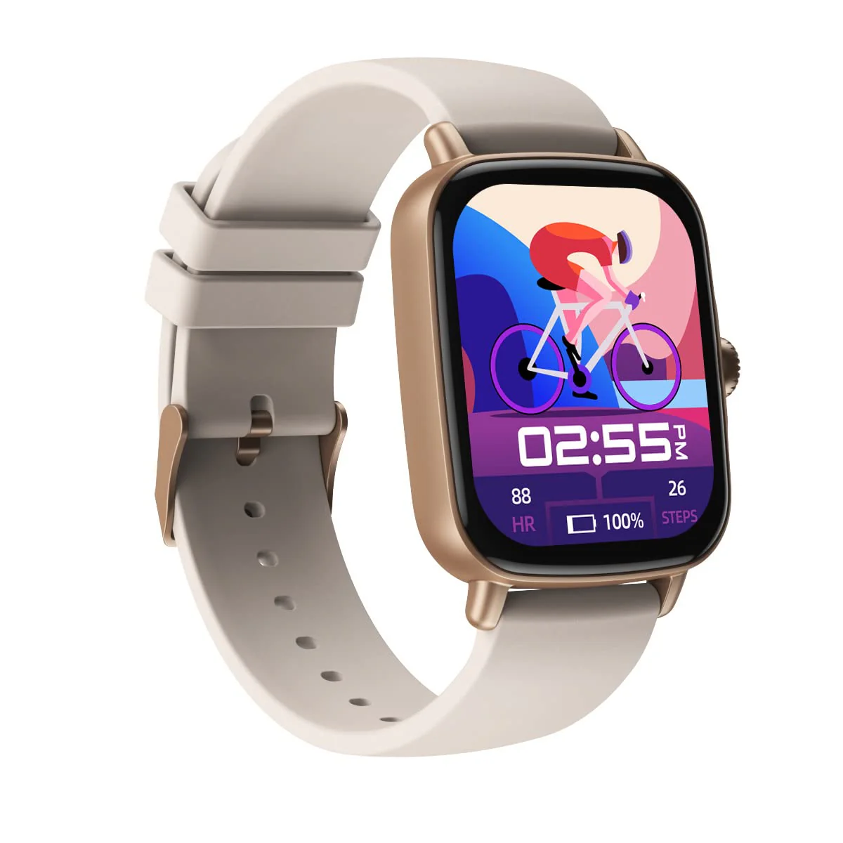 MINIX Crest Bluetooth Calling 1.69 HD Display Smartwatch l Bluetooth Calling l IP68 Waterproof l Rotary Crown l 100+ dial(Rose Gold) - Image 2