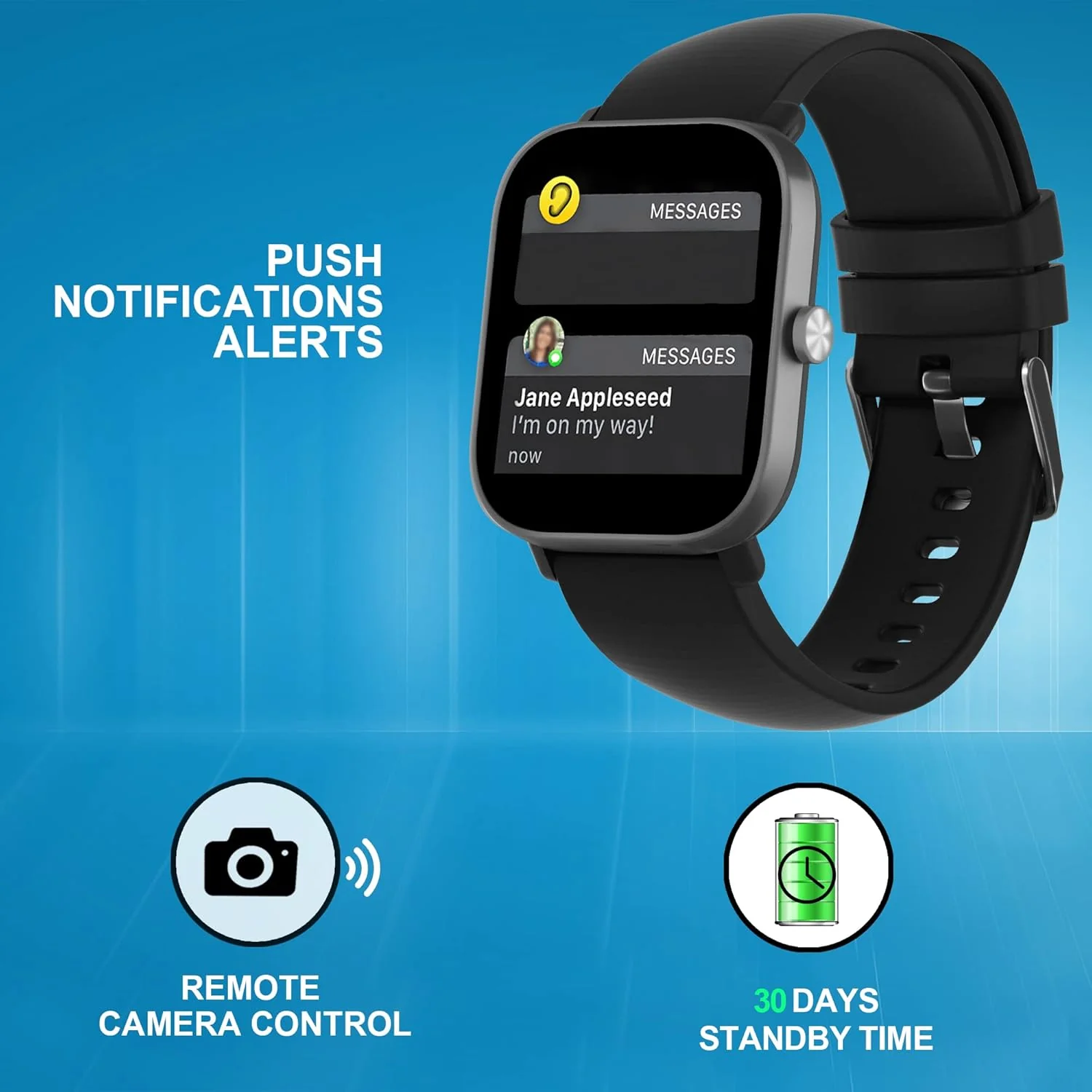 Mustard Tempo Smart Watch with 1.69" HD Display, Water Proof IP68, 120+ Sports Mode, Multiple Watch Faces, Dedicated Spo2, Android + iOS, Dynamic Heart Rate Analysis, Notifications (Black) - Image 4