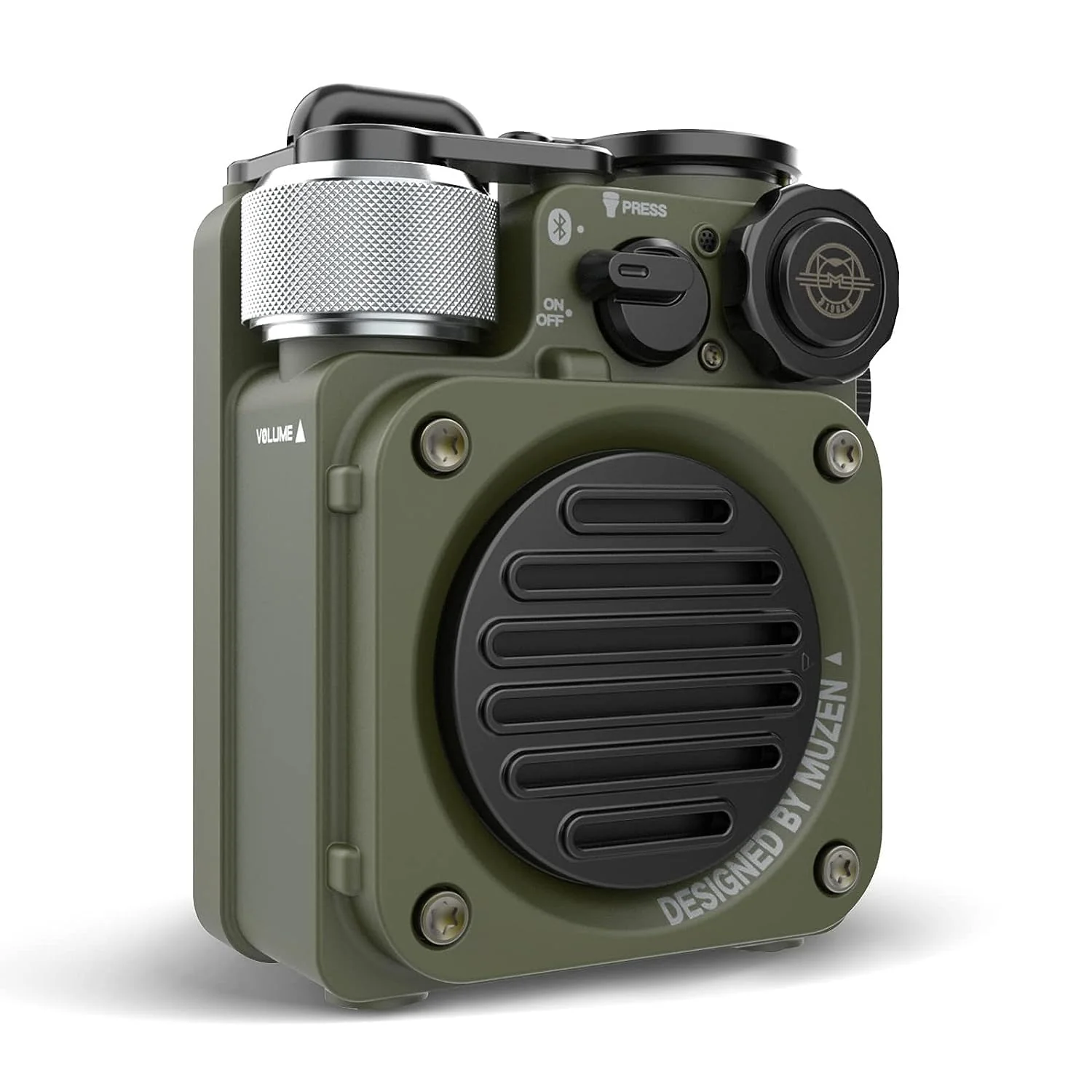 Muzen Wild Mini Rugged Portable Wireless Bluetooth Speaker 5.0 | Without Gift Box| Upto 8hrs Playback Time| IPX5 Waterproof| Party Boost| for Home, Party, Travel Purpose| Flashlight Modes