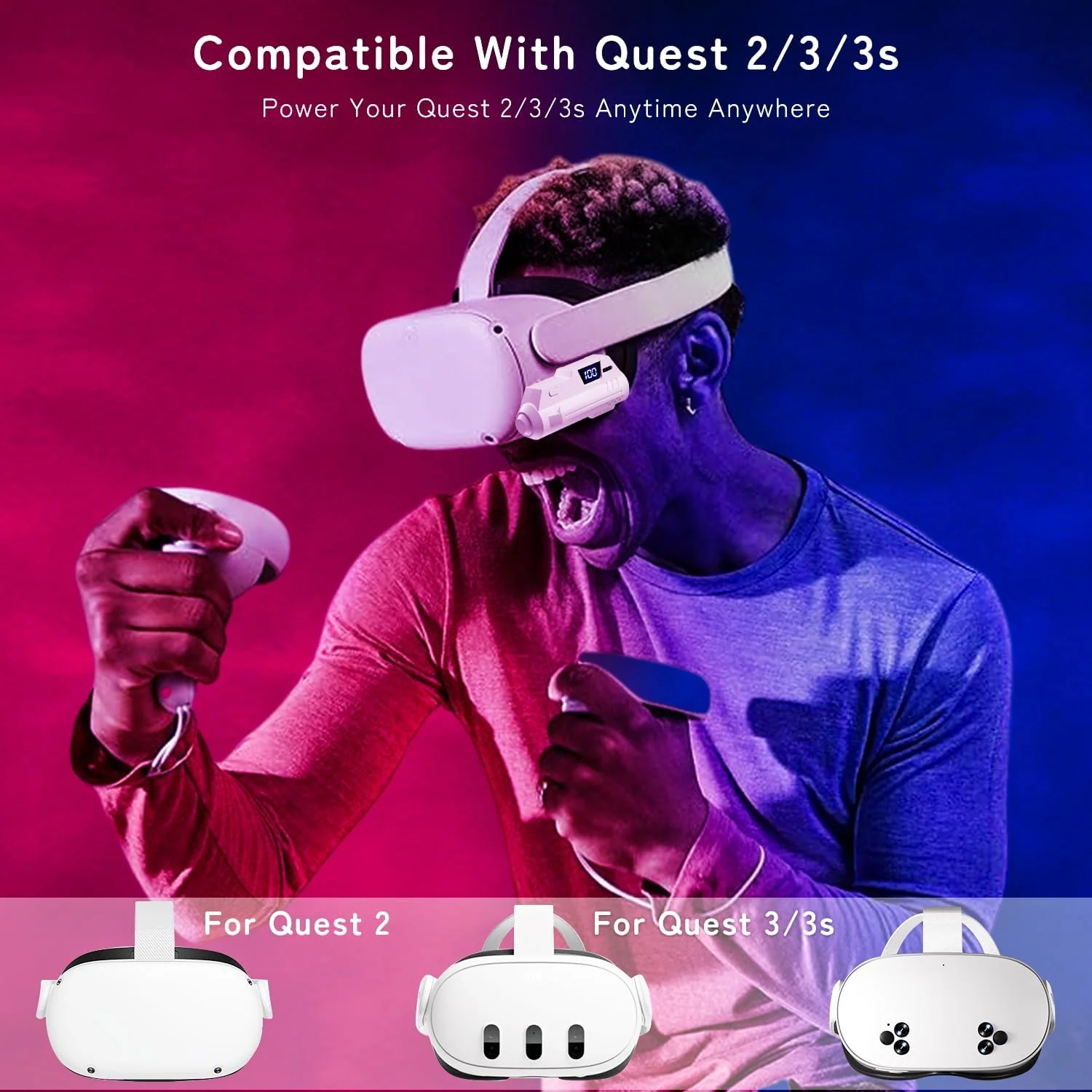 New World Battery Pack for Meta Quest 3/3S /2, 18W Fast Charging Battery for Meta Quest 3S/3 Accessories, Extended VR Headset Battery, Lightweight and Portable Charger for Meta - Image 3