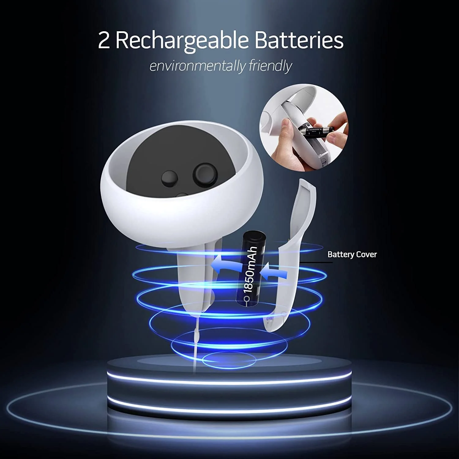 New World Charging Dock for Meta quest Oculus Quest 2 Controllers,VR Charger Station Fast Charging Kit for Meta Oculus Quest 2 Controllers with 2 Rechargeable Batteries - Image 3