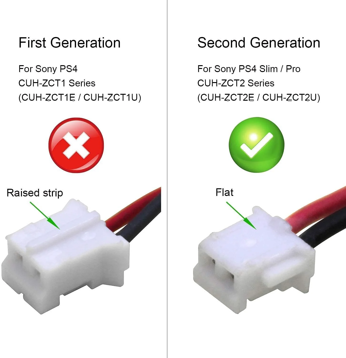 New World for PS4 Controller Battery V2 Battery for PlayStation 4 PS4 Controllers V2 Version 2 JDS/JDM 040/050/055 CUH-ZCT2 or CUH-ZCT2U Series 2nd Gen 2016 Version Small Connector 3.65V 1000mAh - Image 5