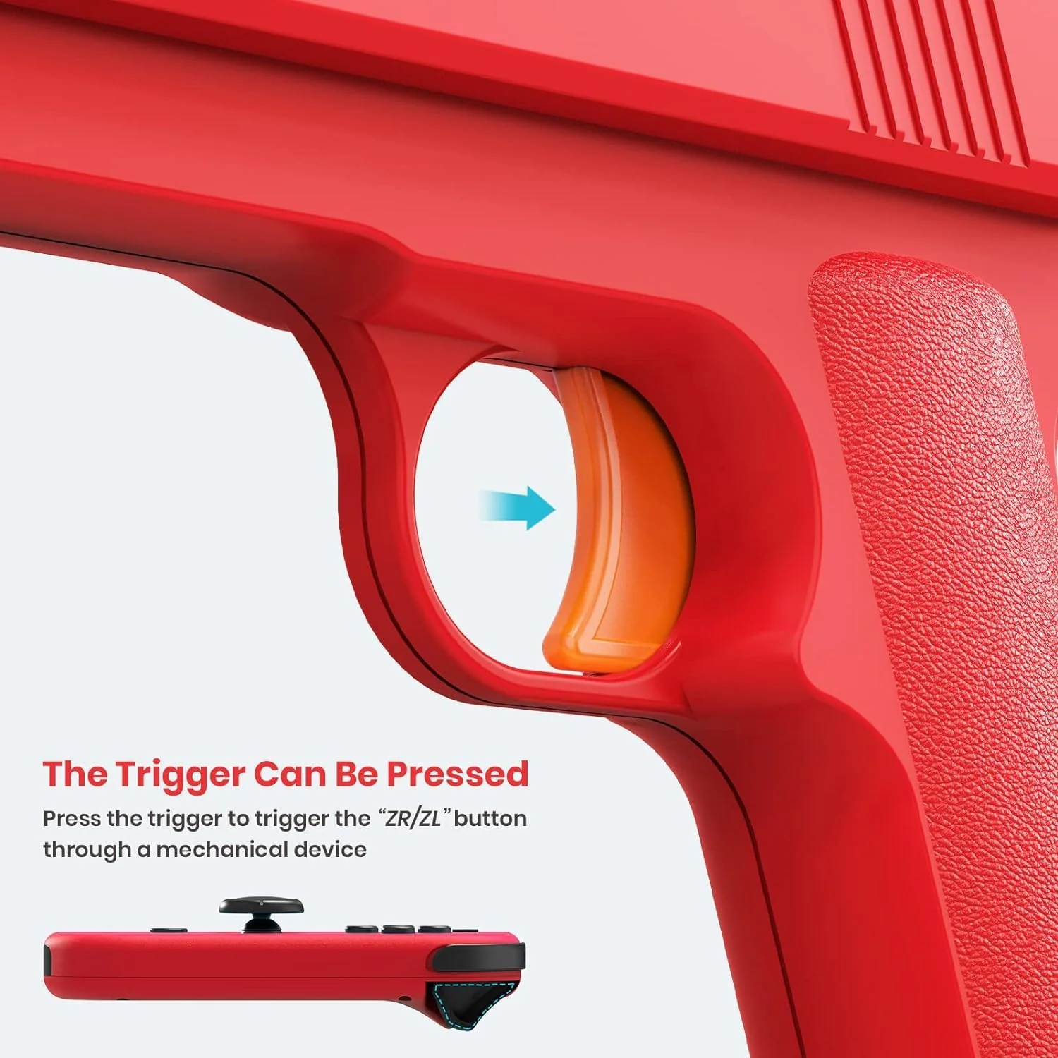 New World Shooting Game Gun Controller Compatible with Switch/Switch OLED Joy-Con, Hand Grip Motion Controller for Nin-tendo Switch Shooter Hunting Games (Blue + Red) - Image 3