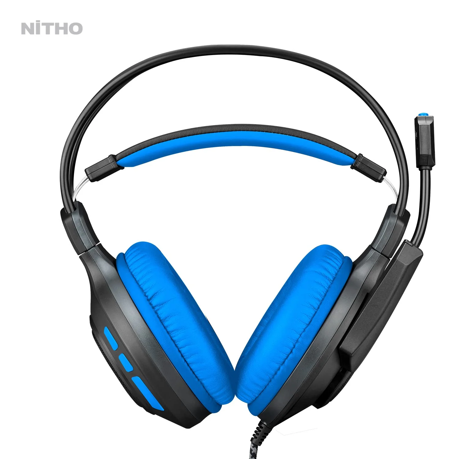 Nitho Atlas Gaming Headset with Microphone, Over-Ear Stereo Headphones for Xbox Series X|S, Xbox One, PS5, PS4, Nintendo Switch, PC, Mobile, 3.5 mm Audio Jack, 50 mm Drivers - Blue - Image 5