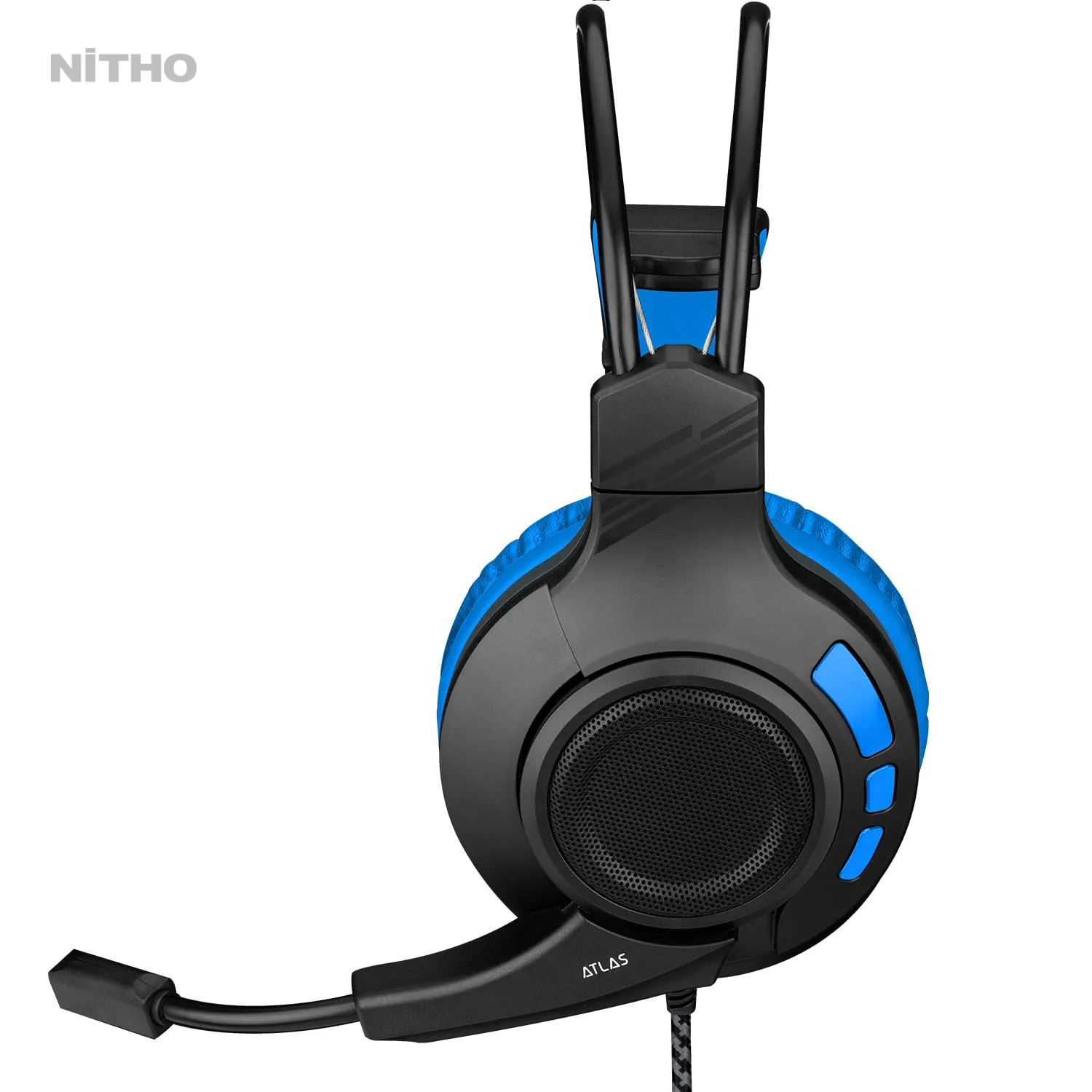 Nitho Atlas Gaming Headset with Microphone, Over-Ear Stereo Headphones for Xbox Series X|S, Xbox One, PS5, PS4, Nintendo Switch, PC, Mobile, 3.5 mm Audio Jack, 50 mm Drivers - Blue - Image 6