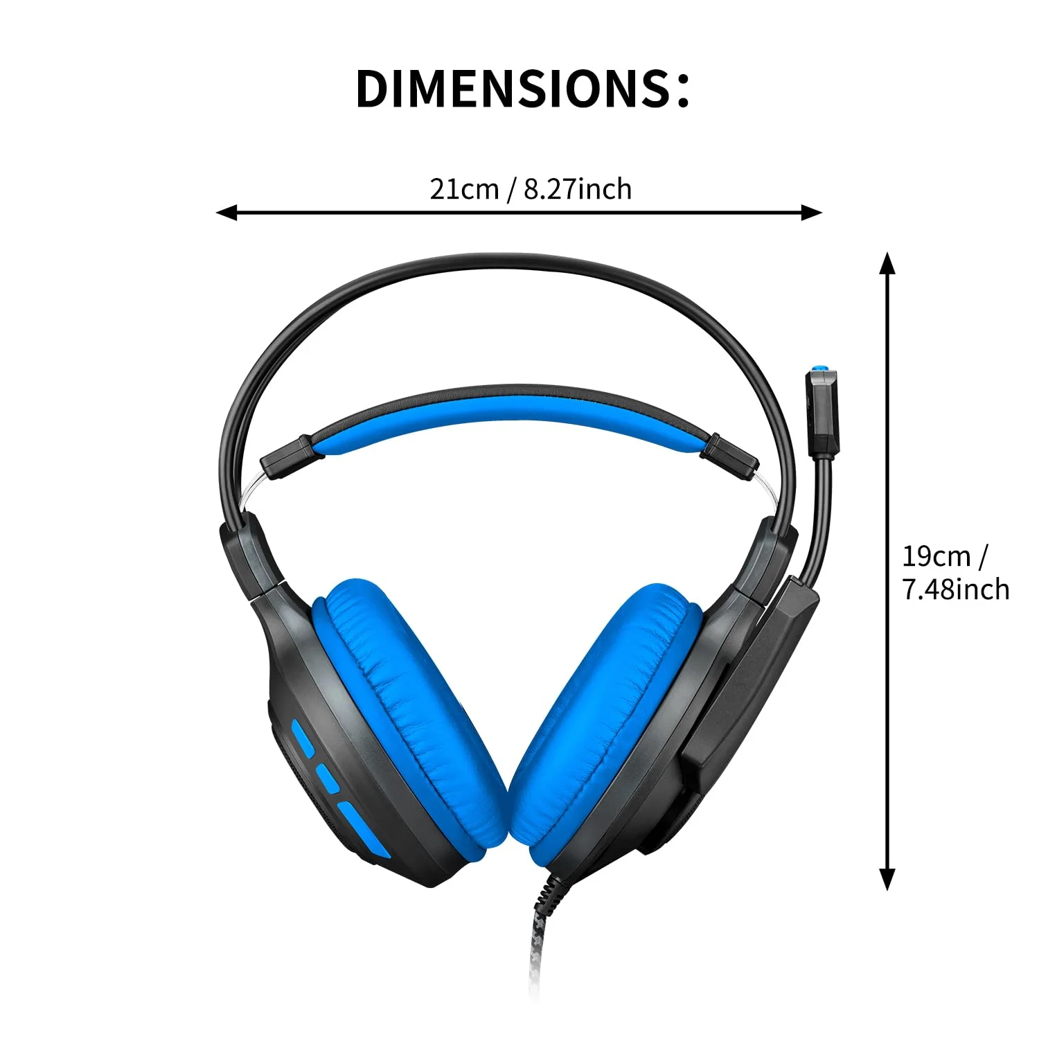 Nitho Atlas Gaming Headset with Microphone, Over-Ear Stereo Headphones for Xbox Series X|S, Xbox One, PS5, PS4, Nintendo Switch, PC, Mobile, 3.5 mm Audio Jack, 50 mm Drivers - Blue - Image 7