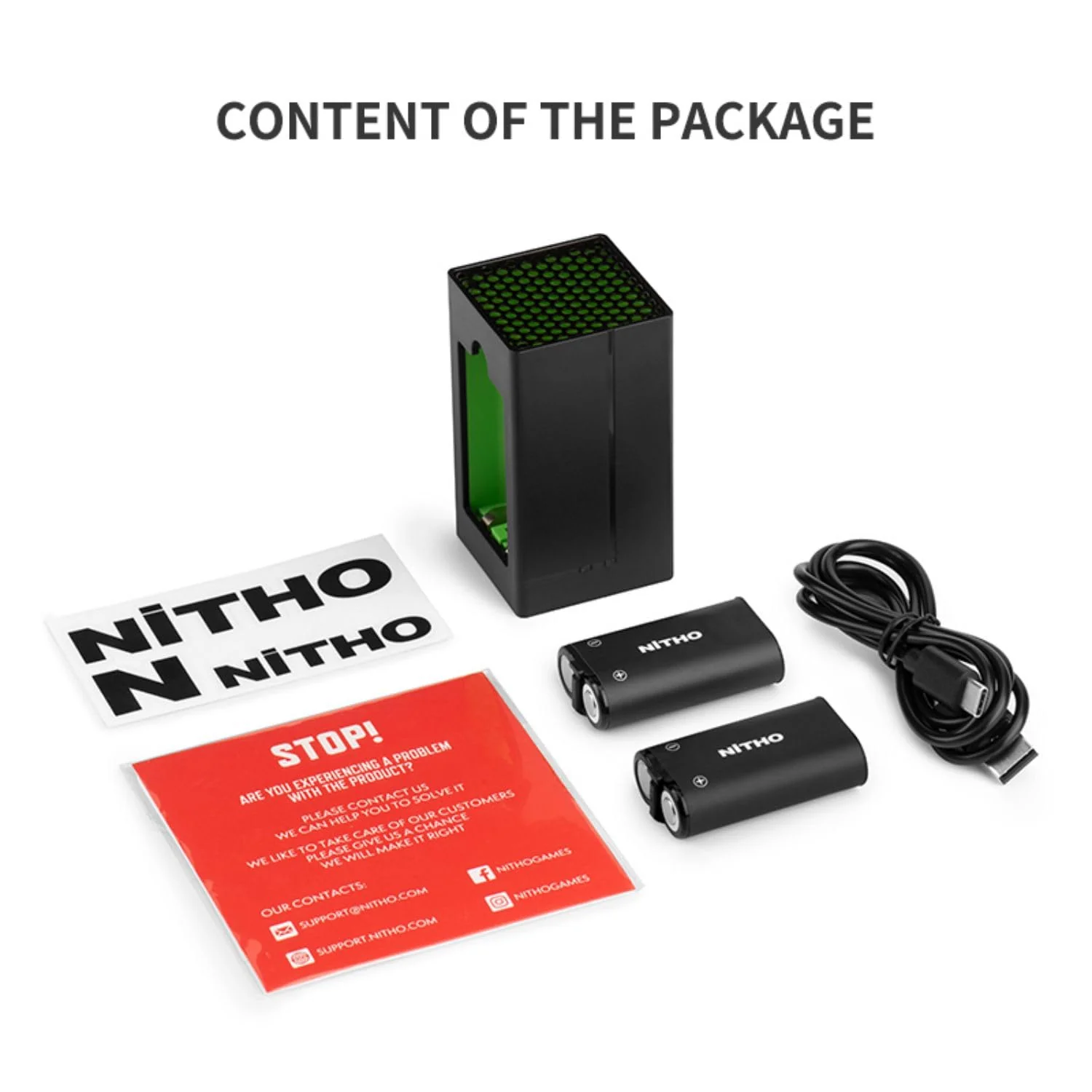 NITHO Controller Battery Pack and Charging Dock, Compatible with Xbox Series X|S, Xbox One/One X/One S Elite, Includes 2 Rechargeable Batteries and USB-C Cable - Image 9