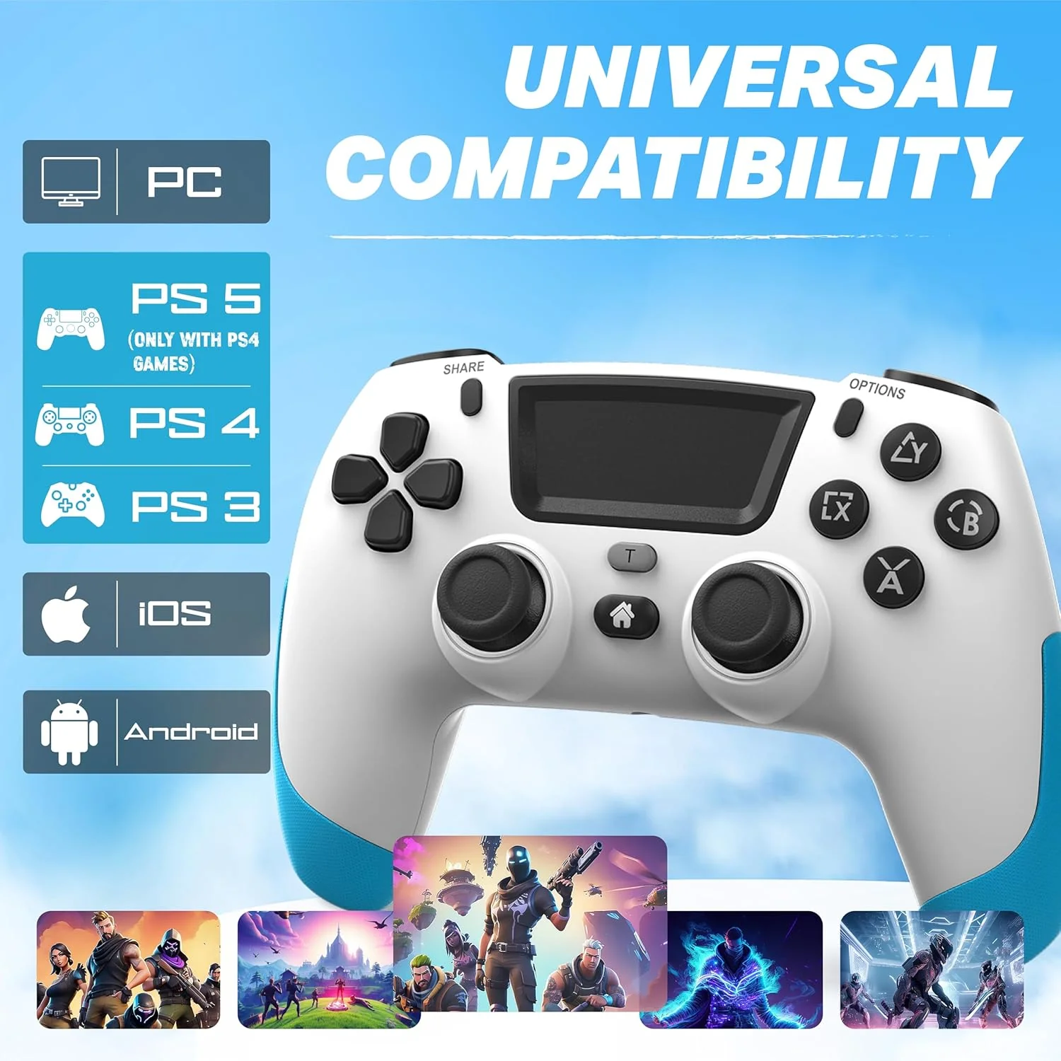 NITHO SMART PS Wireless Controller for PC, PS4, PS3, Android & iOS (Without Receiver) - Image 3