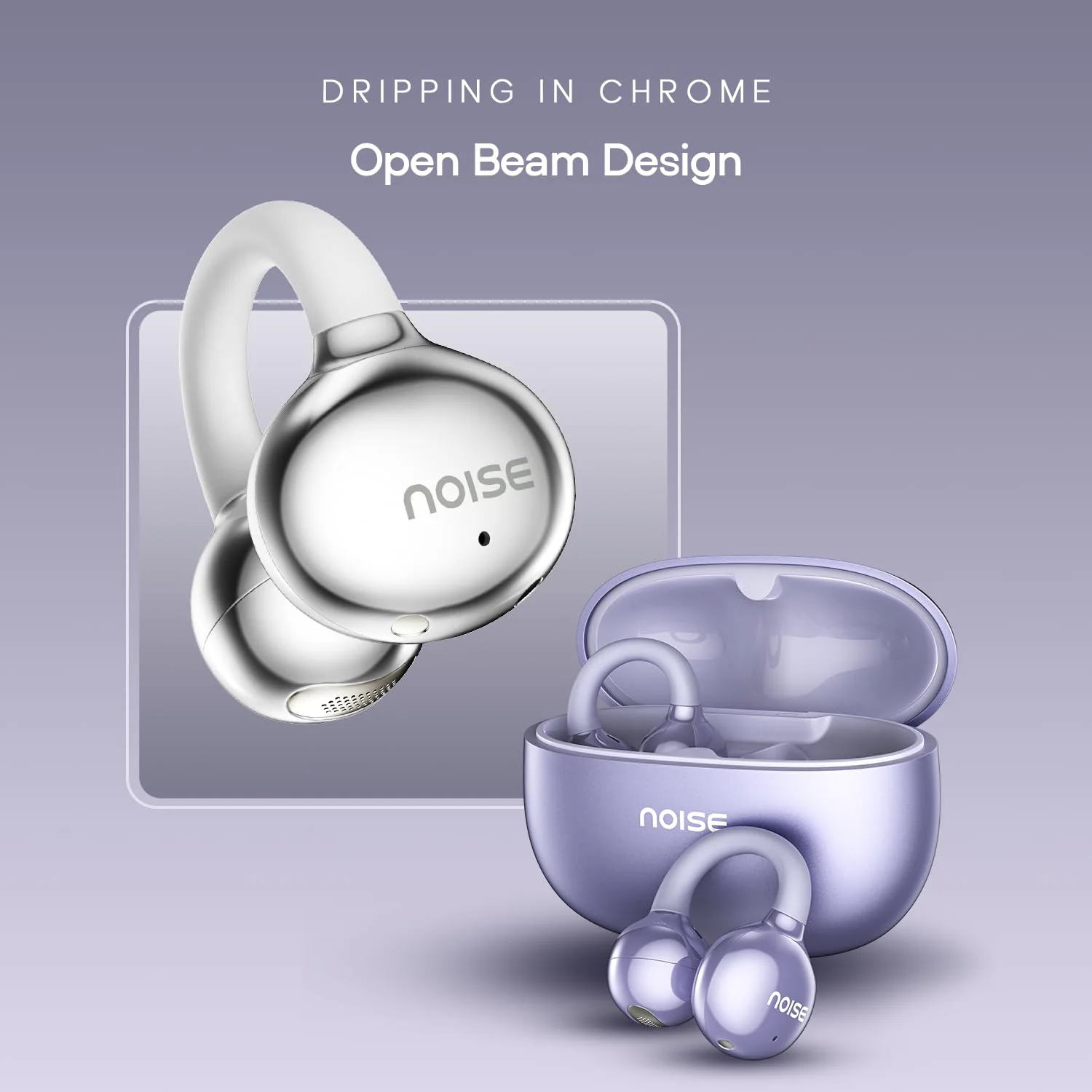 Noise Air Clips Wireless Open Ear Earbuds with Chrome Finish, AirWave™ Technology,Up-to 40H Playtime, Dual Device Pairing, Quad Mic with ENC,12mm Driver,BTv5.4 - Image 3