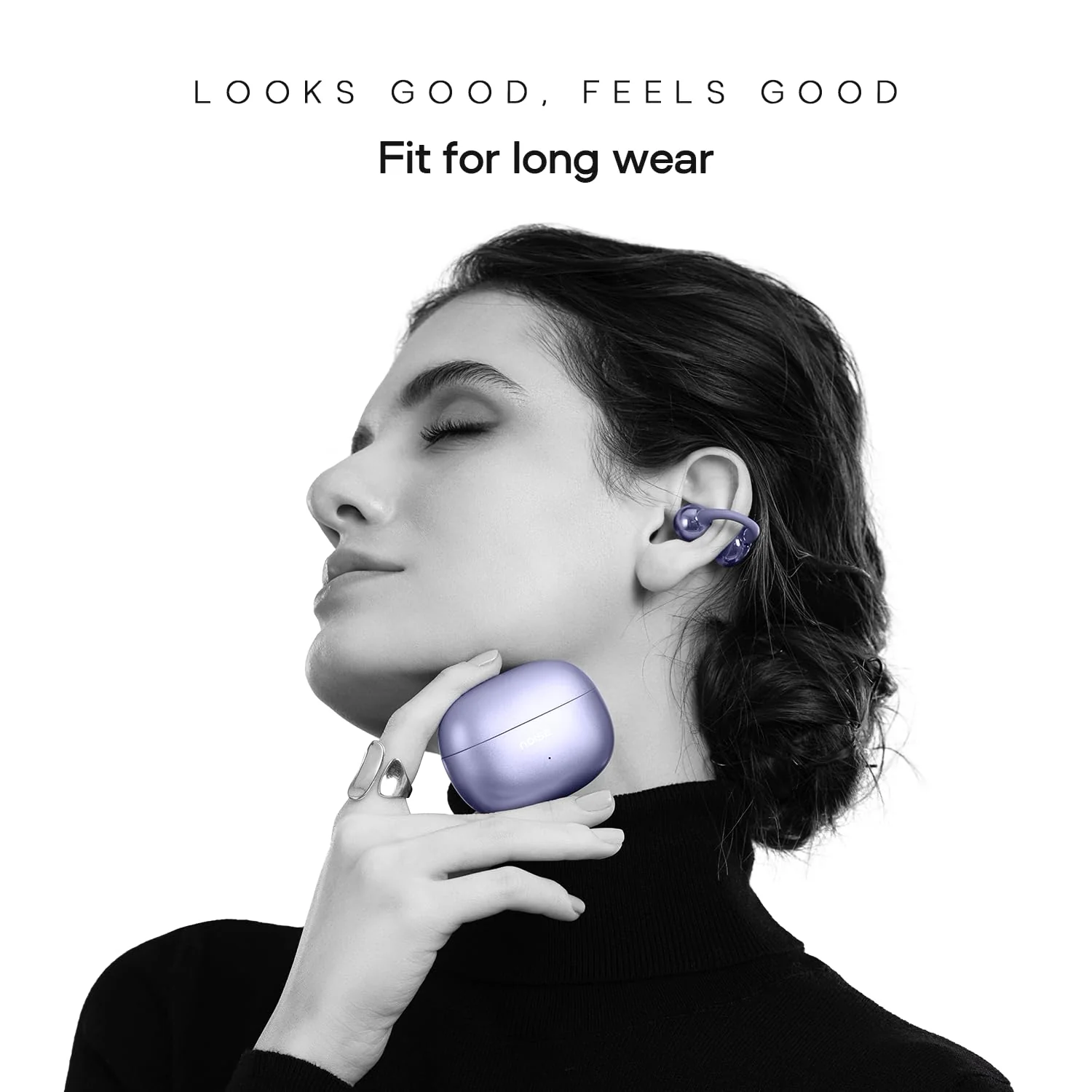 Noise Air Clips Wireless Open Ear Earbuds with Chrome Finish, AirWave™ Technology,Up-to 40H Playtime, Dual Device Pairing, Quad Mic with ENC,12mm Driver,BTv5.4 - Image 4