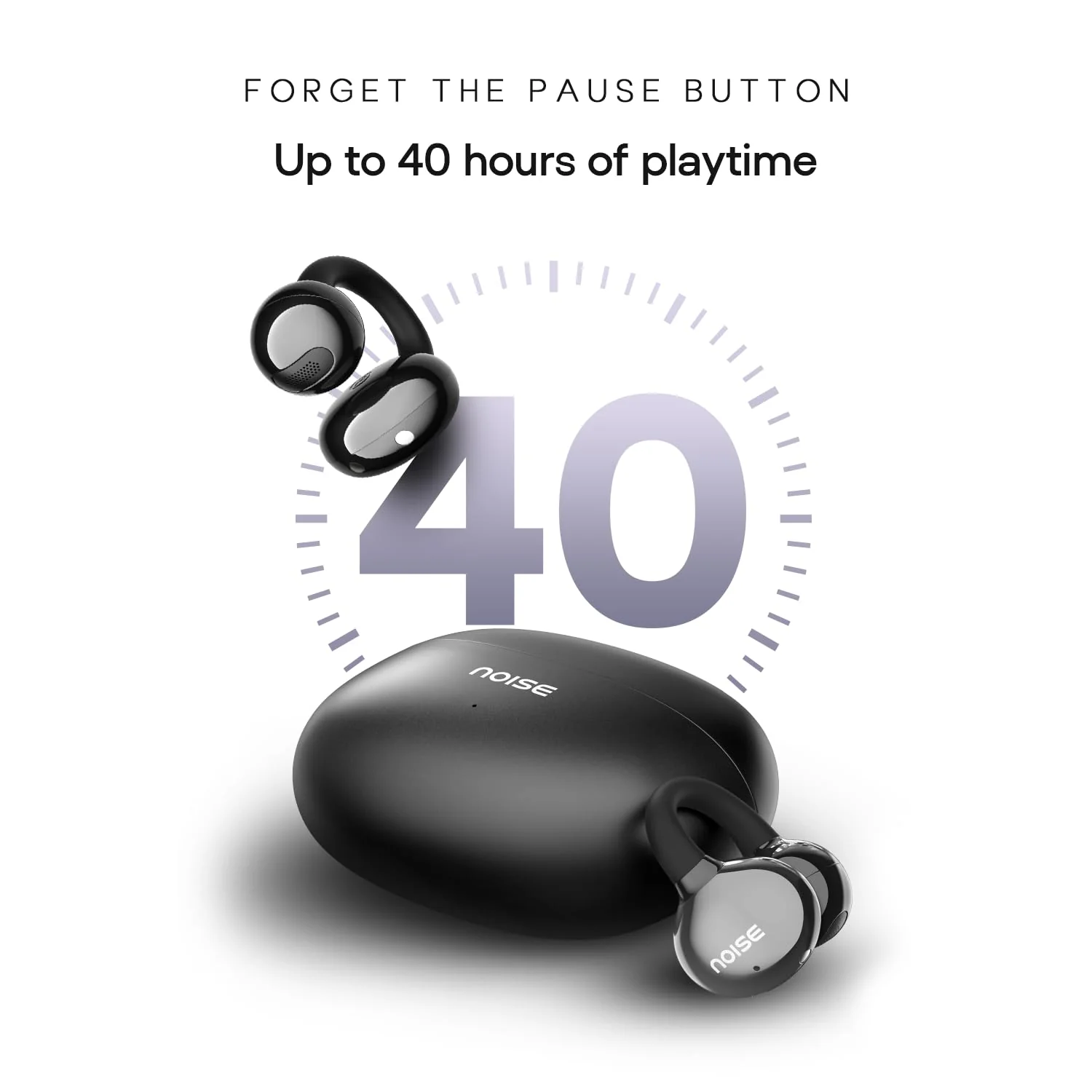 Noise Air Clips Wireless Open Ear Earbuds with Chrome Finish, AirWave™ Technology,Up-to 40H Playtime, Dual Device Pairing, Quad Mic with ENC,12mm Driver,BTv5.4 - Image 6