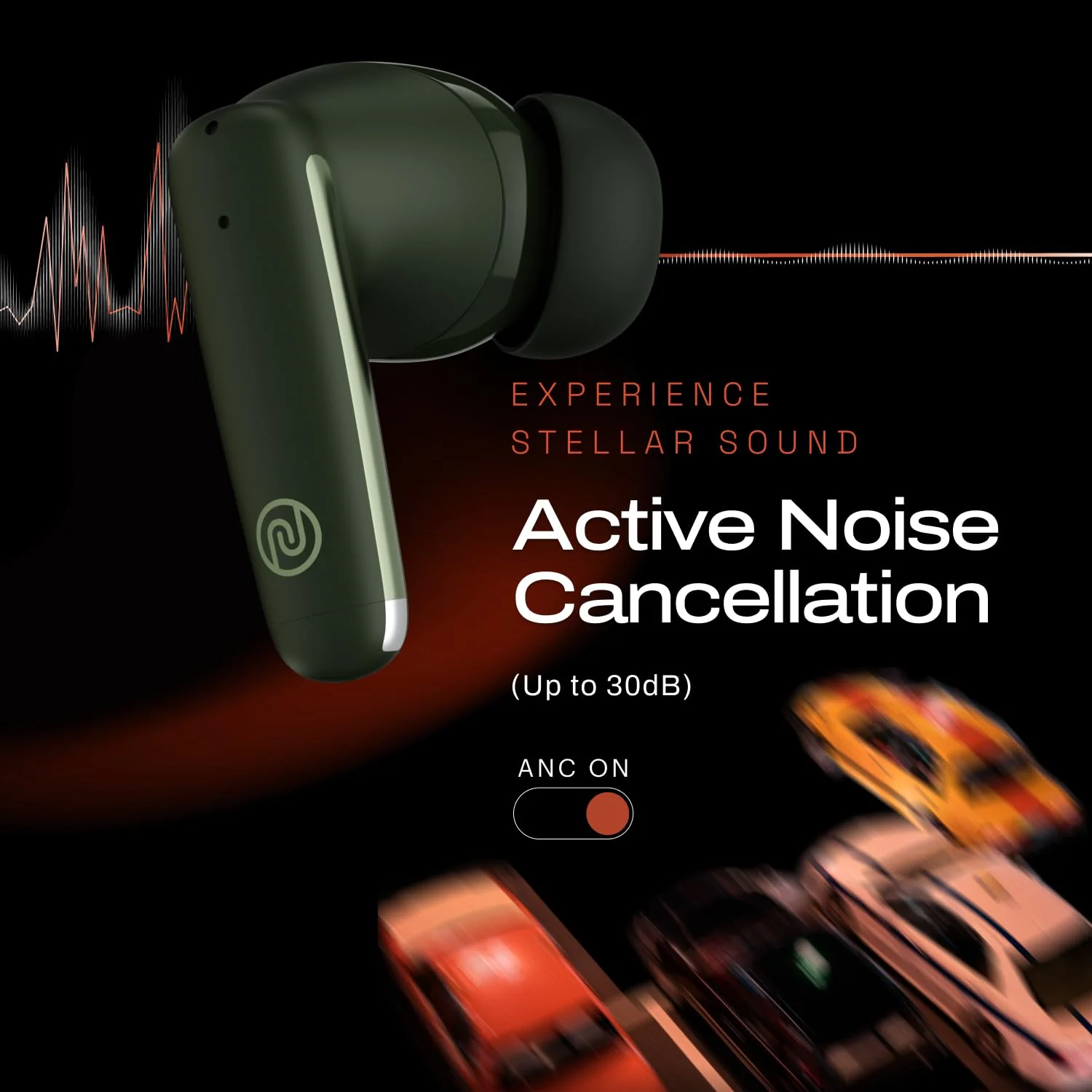 Noise Buds Venus Truly Wireless in-Ear Earbuds with ANC(Upto 30dB), 40H Playtime, Quad Mic with ENC, Instacharge(10 min=120 min), Low Latency(up to 45ms),10mm Driver (Galaxy Green) - Image 3