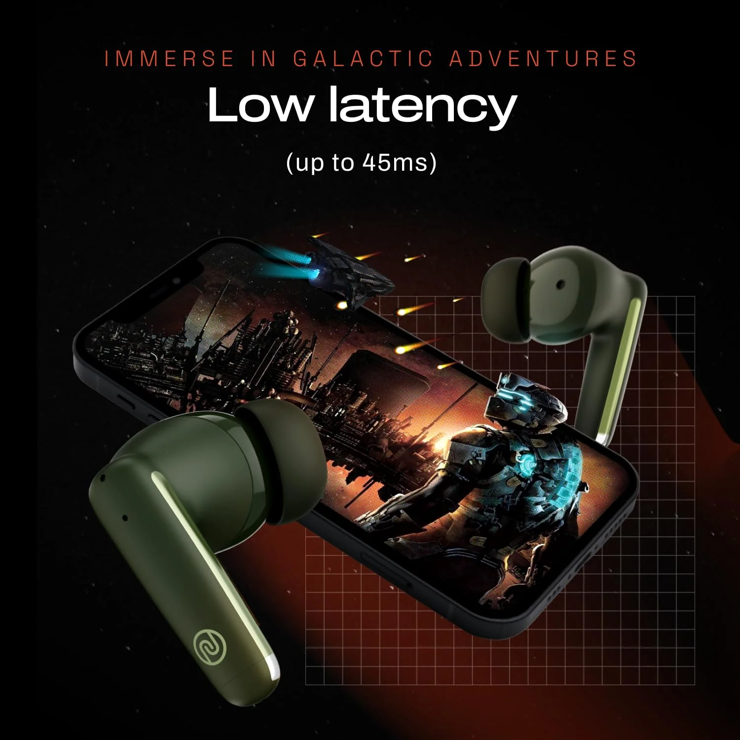 Noise Buds Venus Truly Wireless in-Ear Earbuds with ANC(Upto 30dB), 40H Playtime, Quad Mic with ENC, Instacharge(10 min=120 min), Low Latency(up to 45ms),10mm Driver (Galaxy Green) - Image 7