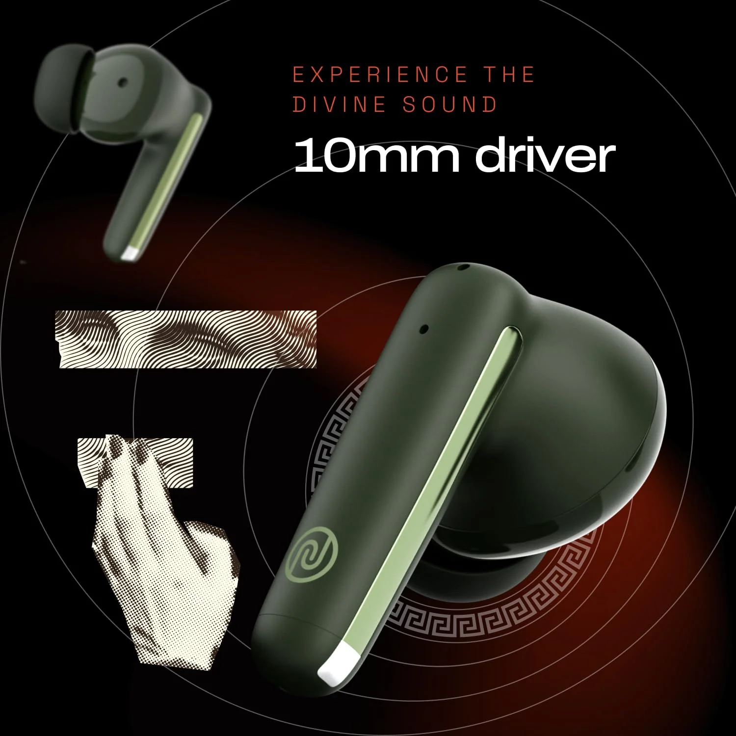 Noise Buds Venus Truly Wireless in-Ear Earbuds with ANC(Upto 30dB), 40H Playtime, Quad Mic with ENC, Instacharge(10 min=120 min), Low Latency(up to 45ms),10mm Driver (Galaxy Green) - Image 8