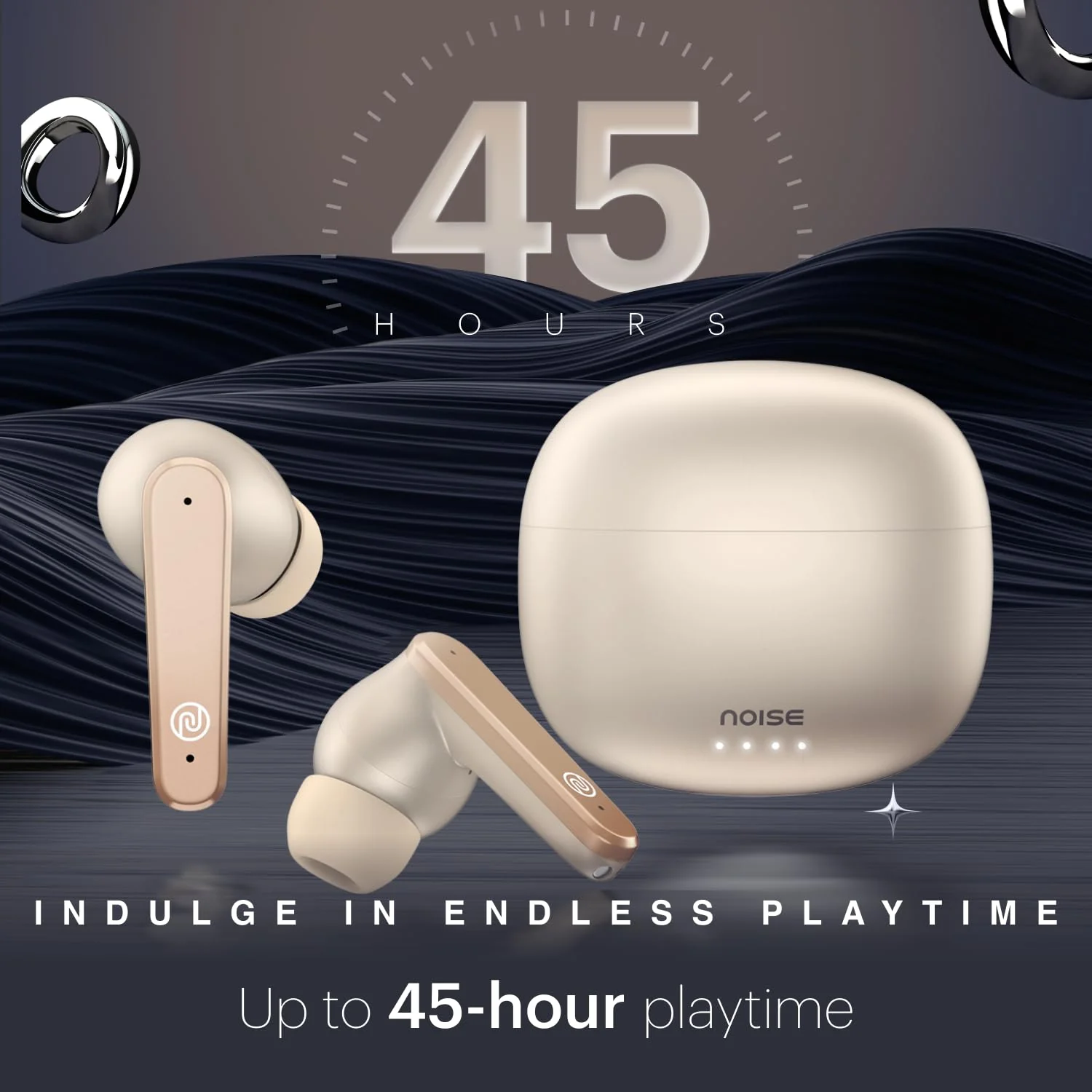 Noise Buds VS104 Max Truly Wireless in Ear Earbuds with ANC(Up to 25Db),Up to 45H Playtime, Quad Mic with ENC, Instacharge(10 Min=180 Min), 13Mm Driver, BT V5.3 (Rose Gold) - Image 4