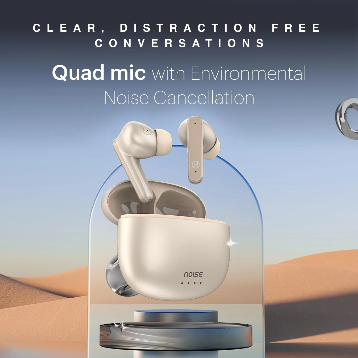 Noise Buds VS104 Max Truly Wireless in Ear Earbuds with ANC(Up to 25Db),Up to 45H Playtime, Quad Mic with ENC, Instacharge(10 Min=180 Min), 13Mm Driver, BT V5.3 (Rose Gold) - Image 5