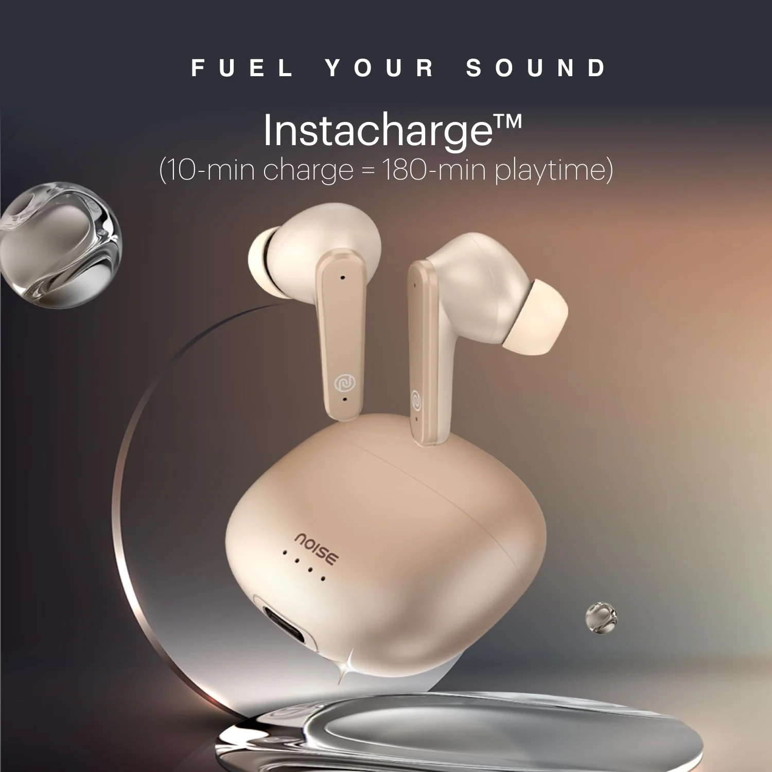 Noise Buds VS104 Max Truly Wireless in Ear Earbuds with ANC(Up to 25Db),Up to 45H Playtime, Quad Mic with ENC, Instacharge(10 Min=180 Min), 13Mm Driver, BT V5.3 (Rose Gold) - Image 6