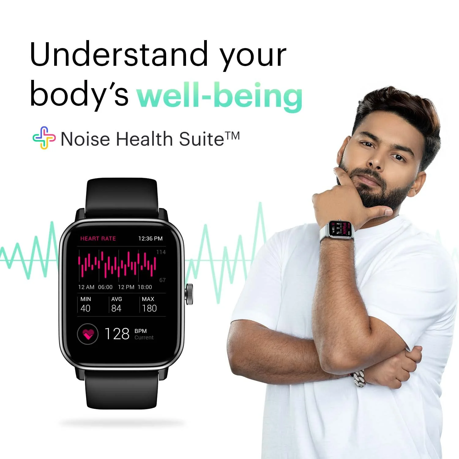 Noise ColorFit Pro 4 Max 1.8" Biggest Display, Bluetooth Calling Smart Watch, Built.in Alexa, 100 Sports Modes, Detection, Health & Productivity Suite (Jet Black) - Image 8