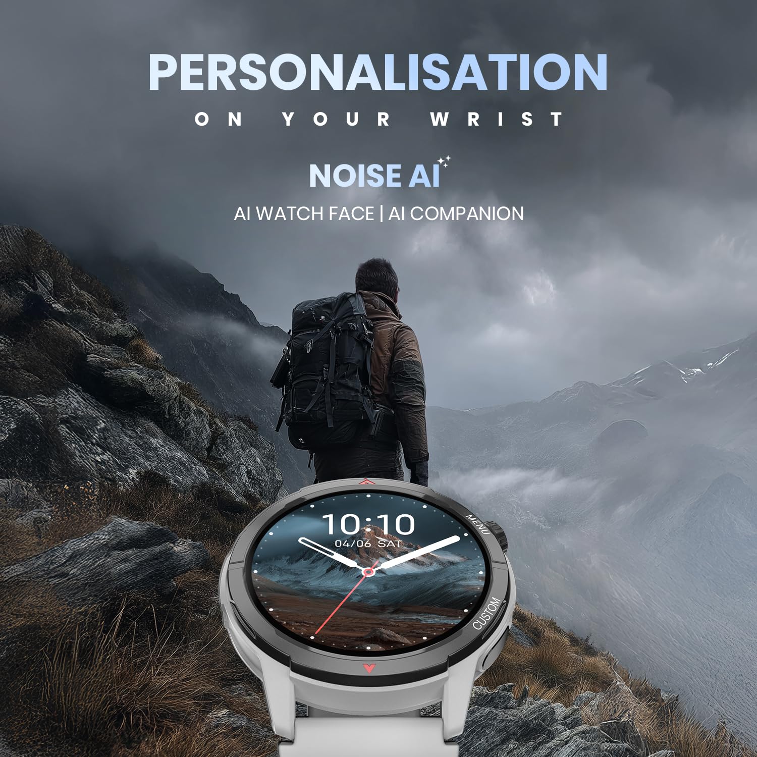 Noise Endeavour 2 Rugged Smart Watch – 1.46″ AMOLED Display, Built-in GPS, ABC Sensors, Up to 7-Day Battery, 5ATM Water Resistance, AI, Strava Integration, for iOS & Android (Jet Black) - Image 3