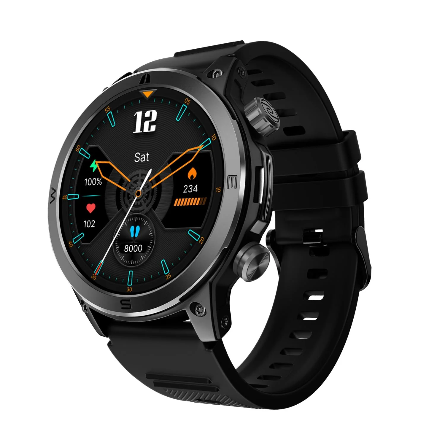 Noise Endeavour Rugged Design 1.46" AMOLED Display Smart Watch, BT Calling, SoS Feature, Rapid Health & 100+ Sports Modes- (Black)