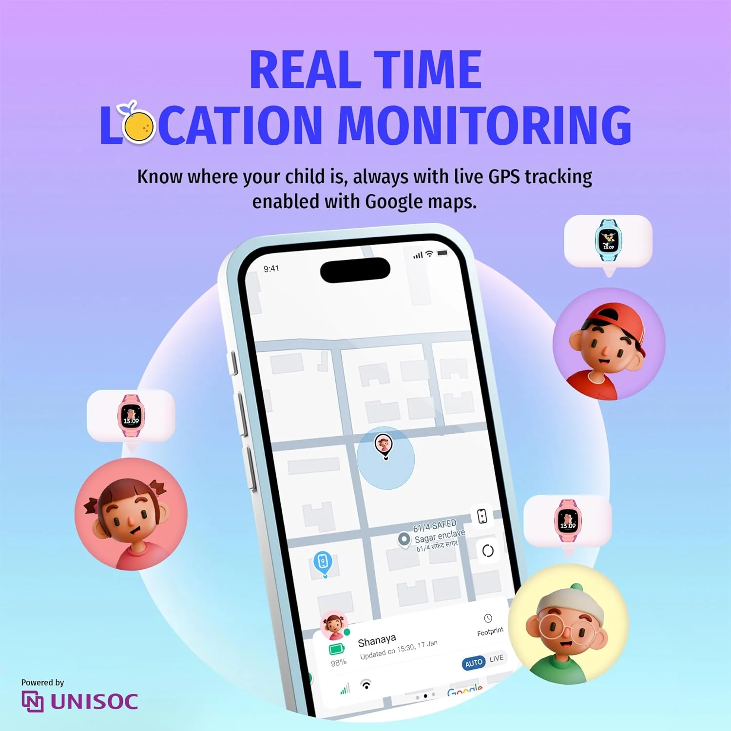 Noise Junior Explorer 2 Smart Watch for Kids with 4G SIM Compatible, 2-Way Video & Voice Calling, Geofencing, Real Time Location Monitoring via Google Maps, IP68, SOS Emergency Alerts (Frost Pop) - Image 4
