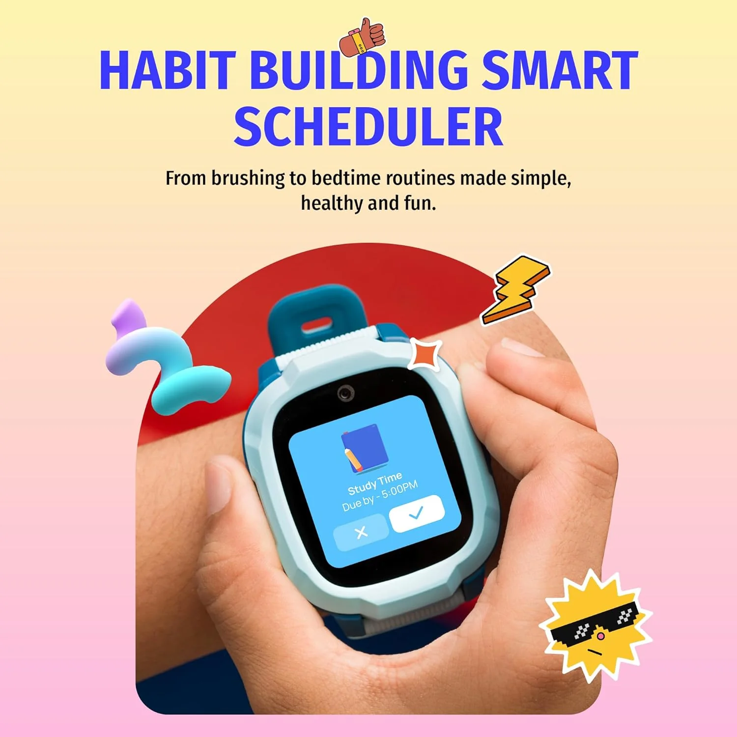 Noise Junior Explorer 2 Smart Watch for Kids with 4G SIM Compatible, 2-Way Video & Voice Calling, Geofencing, Real Time Location Monitoring via Google Maps, IP68, SOS Emergency Alerts (Frost Pop) - Image 5