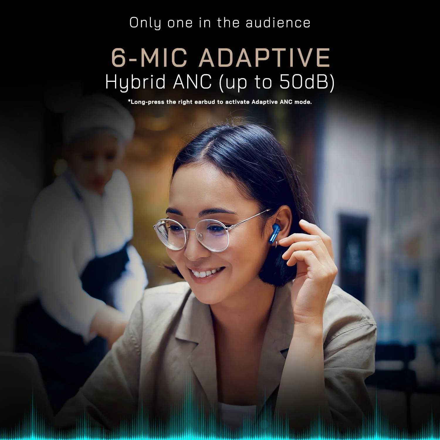 Noise Newly Launched Buds Xero Truly Wireless in-Ear Earbuds with Adaptive Hybrid ANC (Upto 50dB), in-Ear Detection, Sound+ Algorithm, 12.4MM Driver, 50H Playtime, BT v5.3(Chrome Black) - Image 5