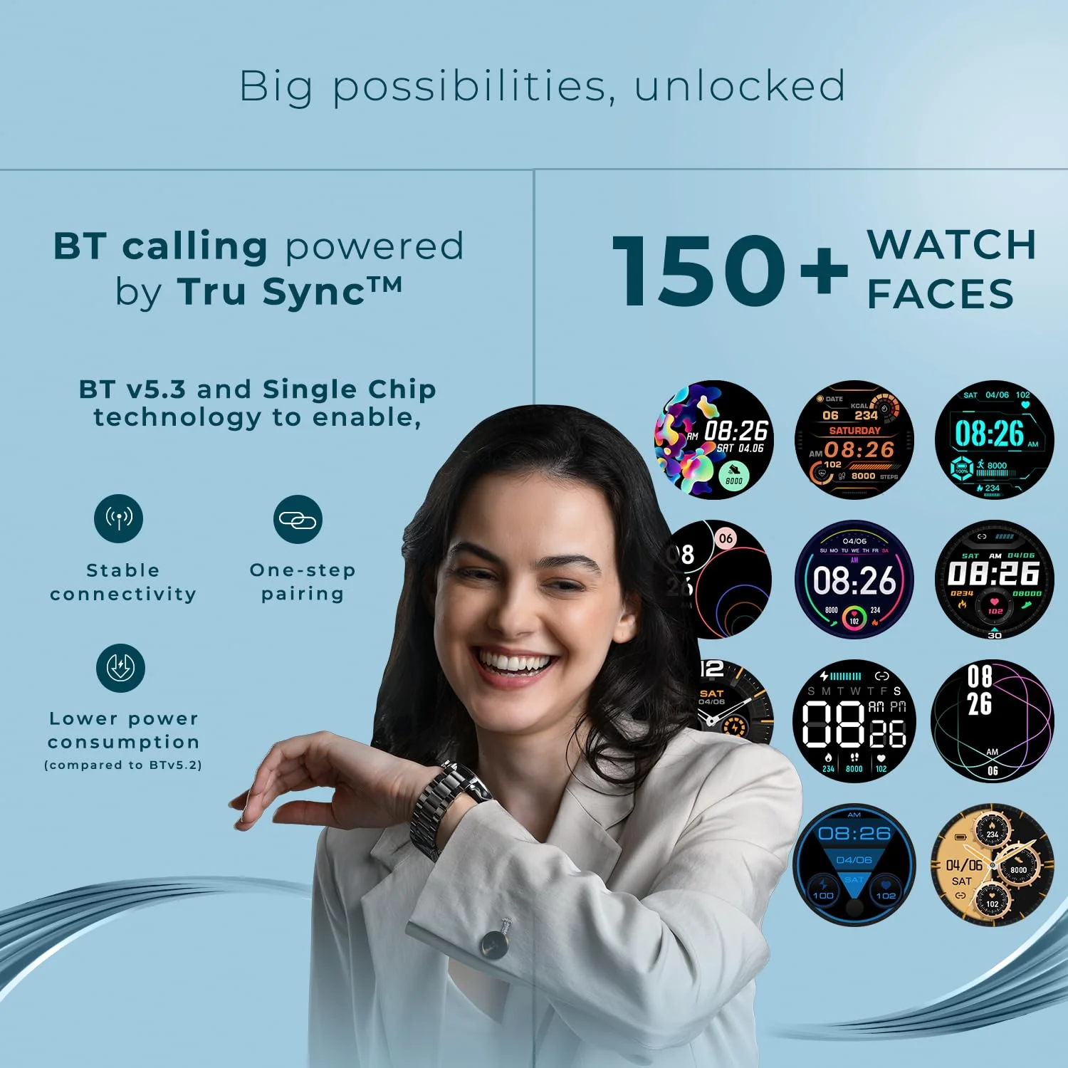 Noise Newly Launched Mettalix: 1.4" HD Display with Metallic Straps and Stainless Steel Finish, BT Calling, Functional Crown, 7 Day Battery, Smart Watch for Men and Women (Elite Silver) - Image 5