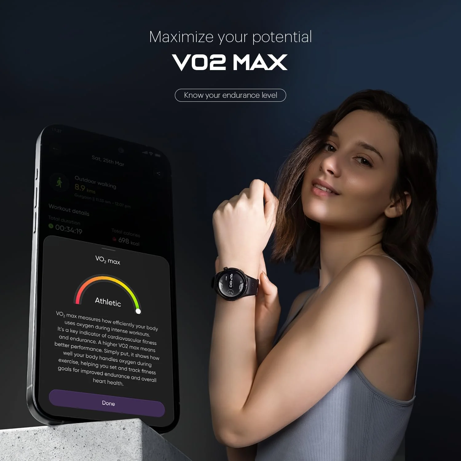 Noise Origin Smart Watch Smoothest UI Experience (New Nebula UI) & EN 1 Processor, 1.46" ApexVision AMOLED Display, Stainless Steel, Contour-Cut Design, Fitness Age, Fast Charging - Image 7