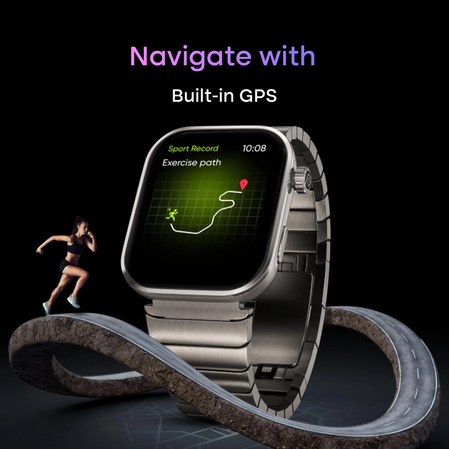 Noise Pro 6 Max Smart Watch:Intelligent AI, Endless AI Watch Faces, AI Companion, 1.96” AMOLED, Stainless Steel Build, Built-in GPS, 5 ATM, EN2 Processor, for iOS & Android(Brown Titanium) - Image 6