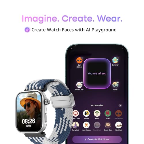 Noise Pro 6 Smart Watch:Intelligent AI, Endless AI Watch Faces, AI Companion, 1.85" AMOLED, EN2 Processor, Nebula UI 2.0, Emergency SOS, Compatible with iOS & Android (Vineyard Weave) - Image 3