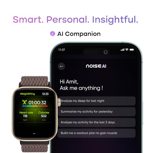 Noise Pro 6 Smart Watch:Intelligent AI, Endless AI Watch Faces, AI Companion, 1.85" AMOLED, EN2 Processor, Nebula UI 2.0, Emergency SOS, Compatible with iOS & Android (Vineyard Weave) - Image 4