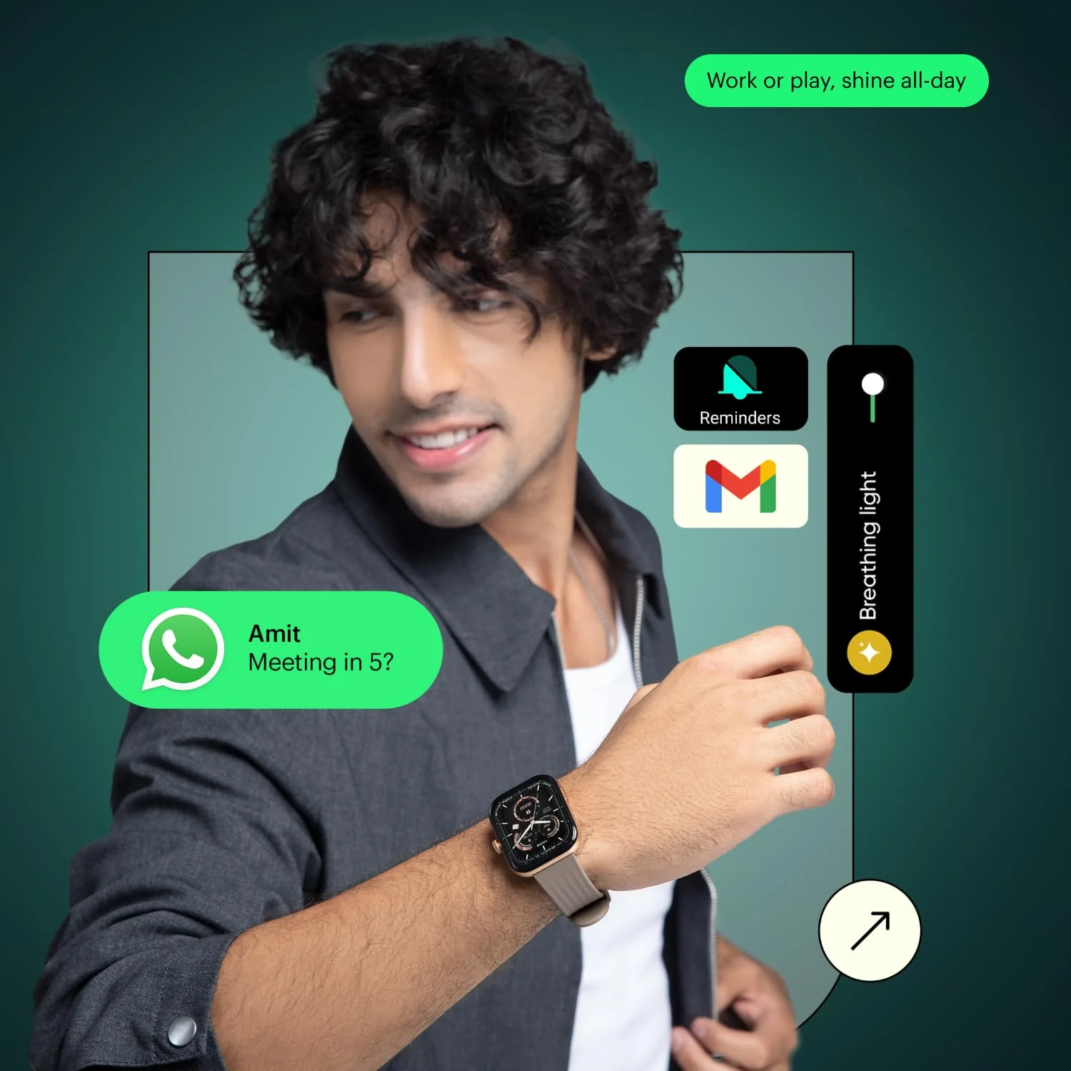Noise Ultra 3 Luminary with India's 1st Ever Personalised Notification Alerts (Lumilert), 1.96" AMOLED Display, Premium Metallic Dial, Send Upto 5 Emojis (Lumiping), Health Suite (Vintage Brown) - Image 6