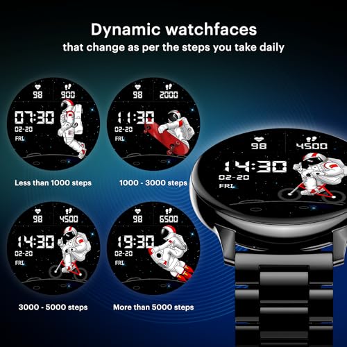 Noise Vortex Plus 1.46” AMOLED Display, AoD BT Calling, Sleek Metal Finish, 7 Days Battery Life, All New OS and with 100+ Watch Faces & Health Suite (Metal Black) - Image 10