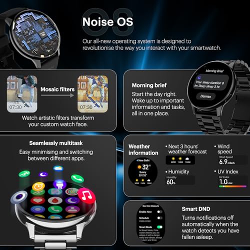 Noise Vortex Plus 1.46” AMOLED Display, AoD BT Calling, Sleek Metal Finish, 7 Days Battery Life, All New OS and with 100+ Watch Faces & Health Suite (Metal Black) - Image 7