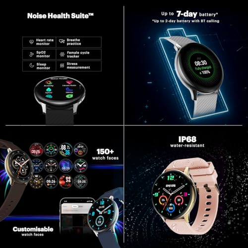 Noise Vortex Plus 1.46” AMOLED Display, AoD BT Calling, Sleek Metal Finish, 7 Days Battery Life, All New OS and with 100+ Watch Faces & Health Suite (Metal Black) - Image 9
