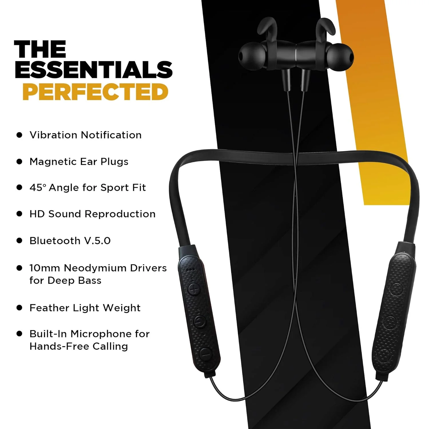 Nu Republic Cosmo X3 Vibro Wireless Bluetooth in Ear Neckband Earphone with Mic (Black) - Image 2